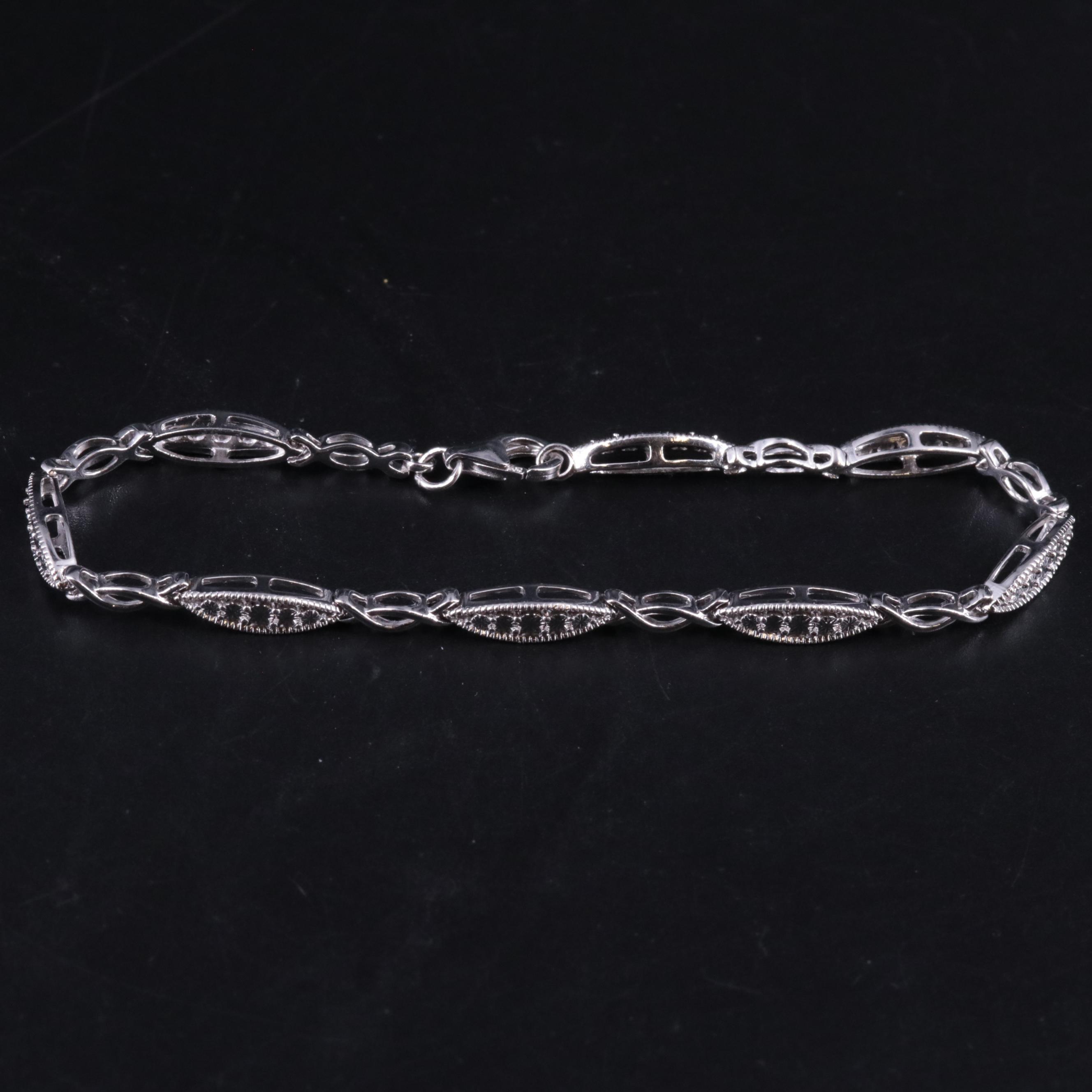 Sterling Diamond .003 CTW Bracelet