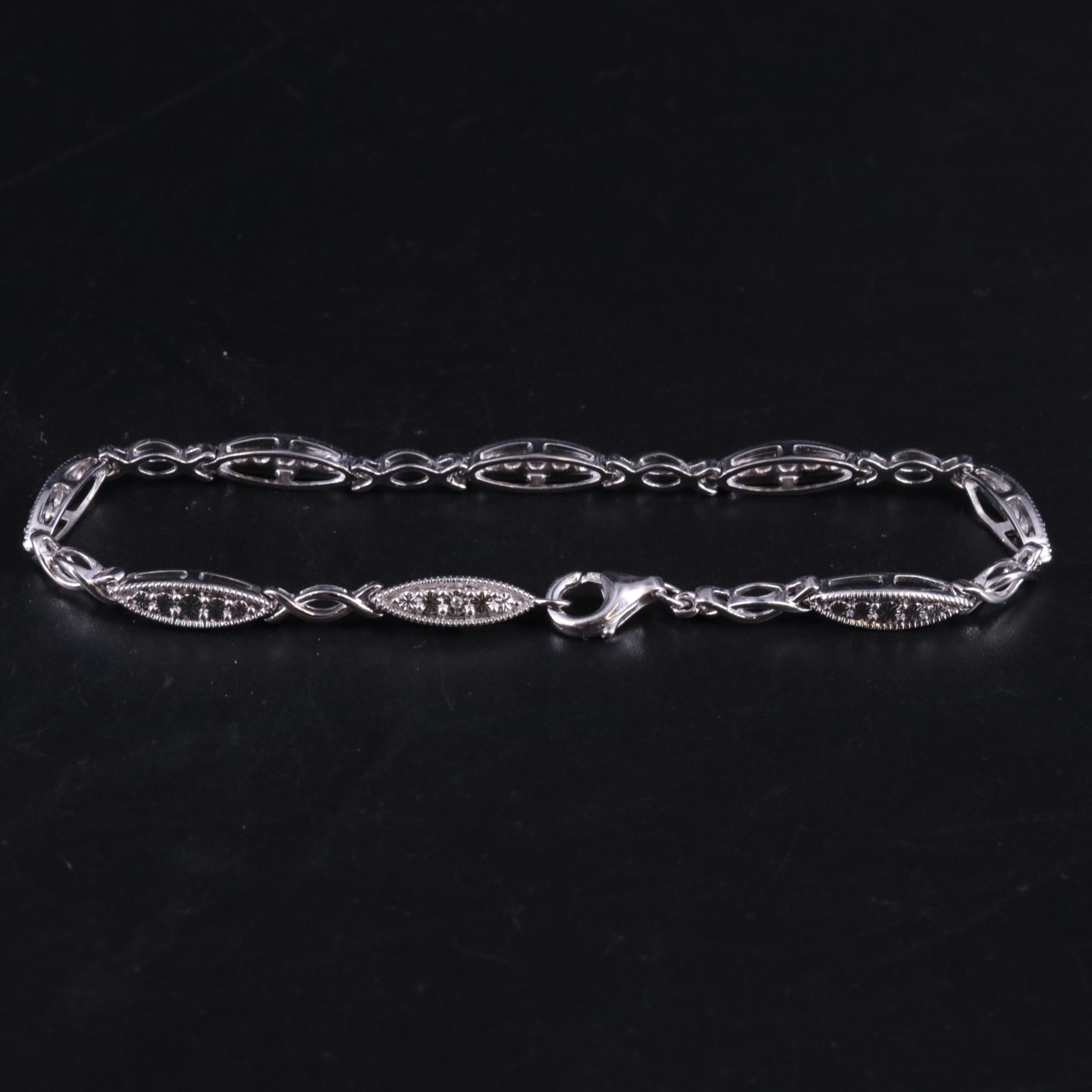 Sterling Diamond .003 CTW Bracelet