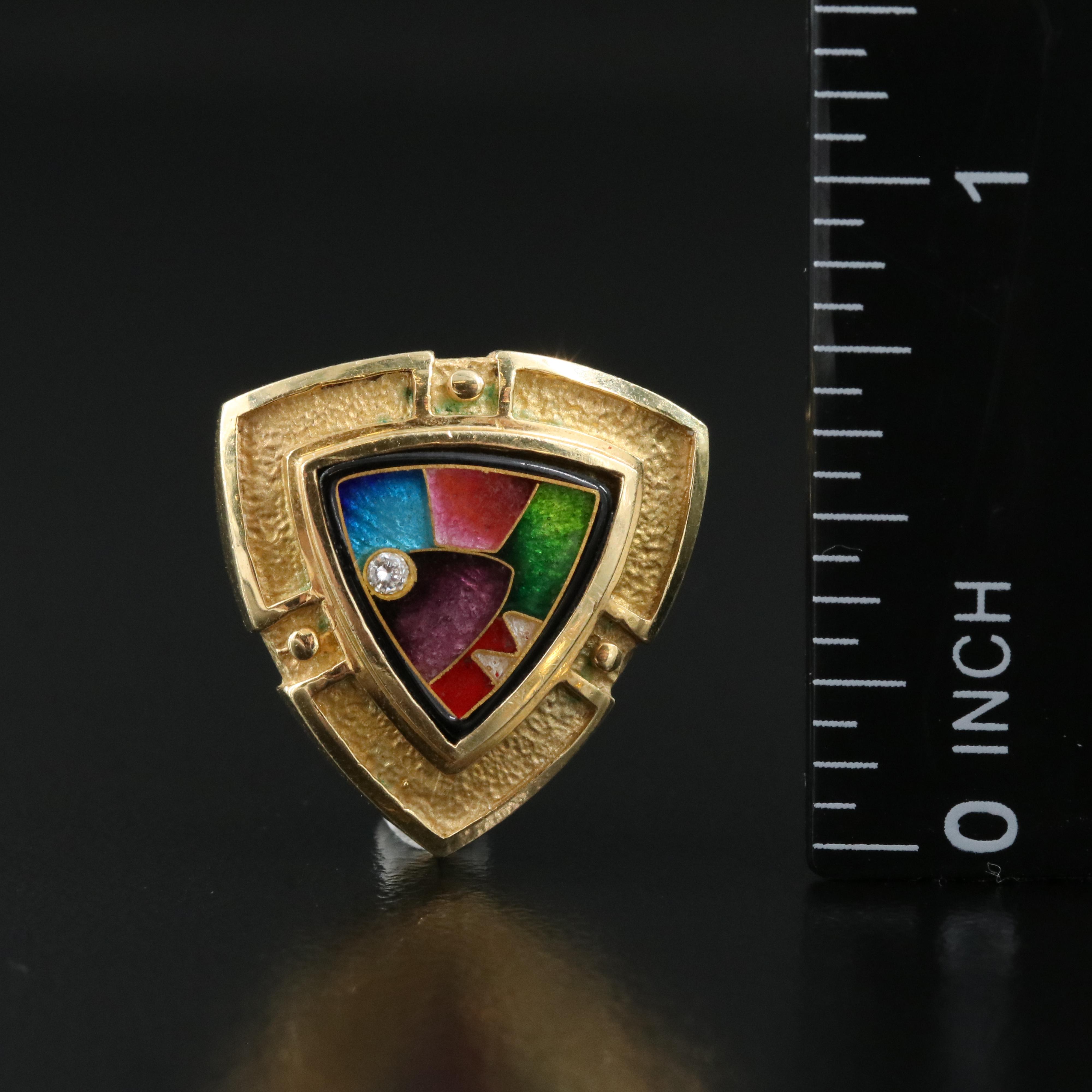 Susan Demski for Magick Fusager 18K 0.04 CTW Diamond and Enamel Earrings