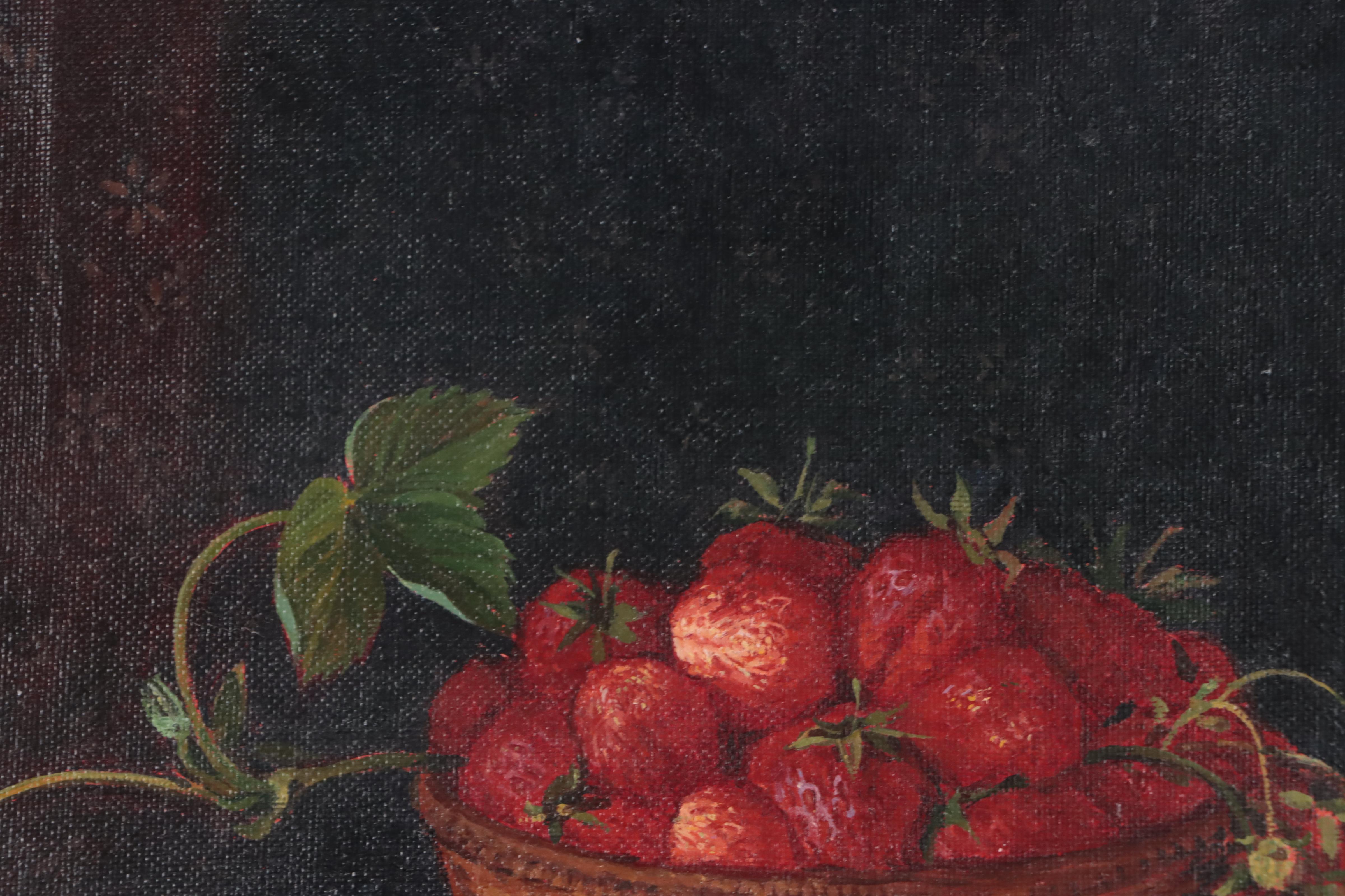 Oil Painting "Still Life With Strawberries," 1996