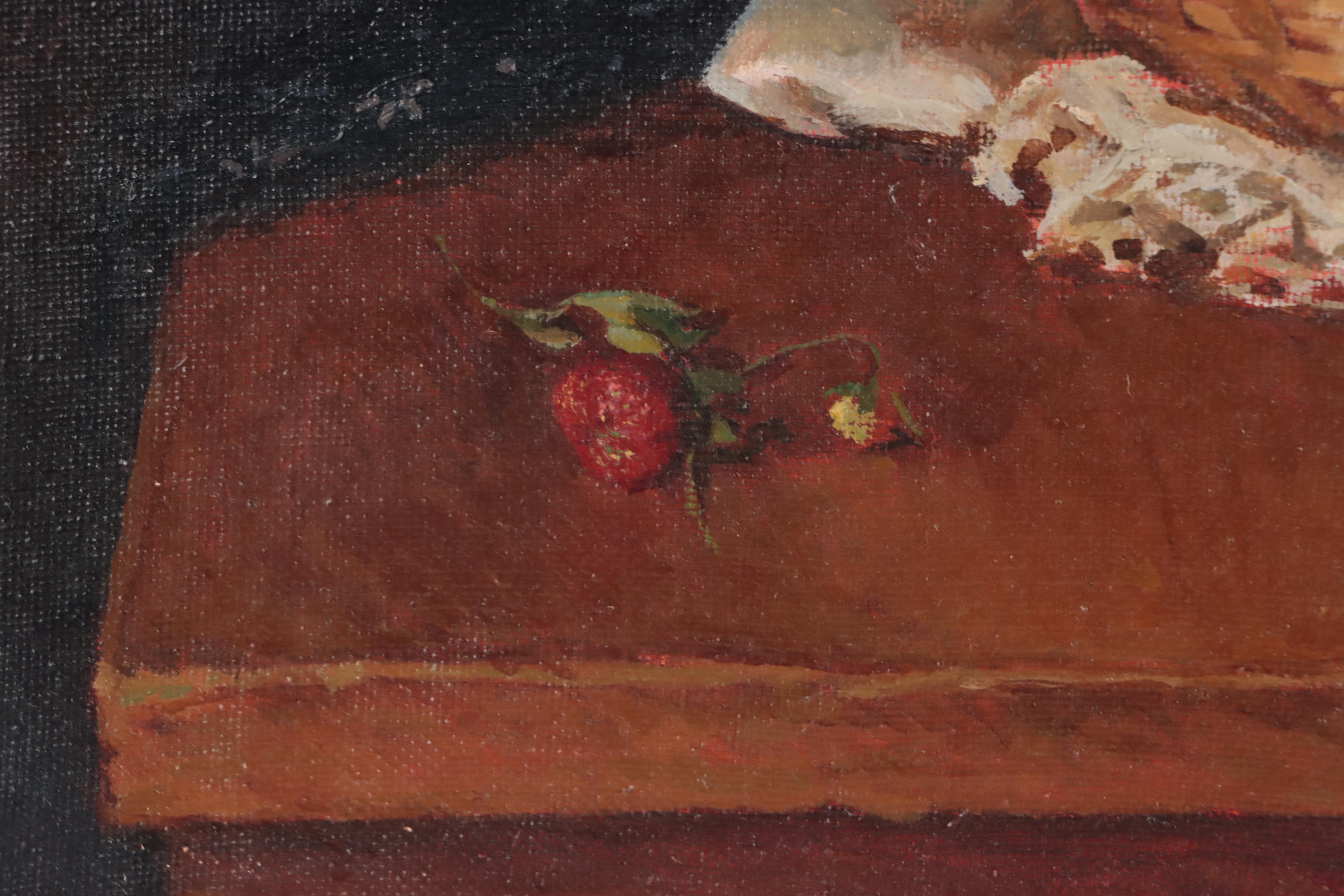 Oil Painting "Still Life With Strawberries," 1996