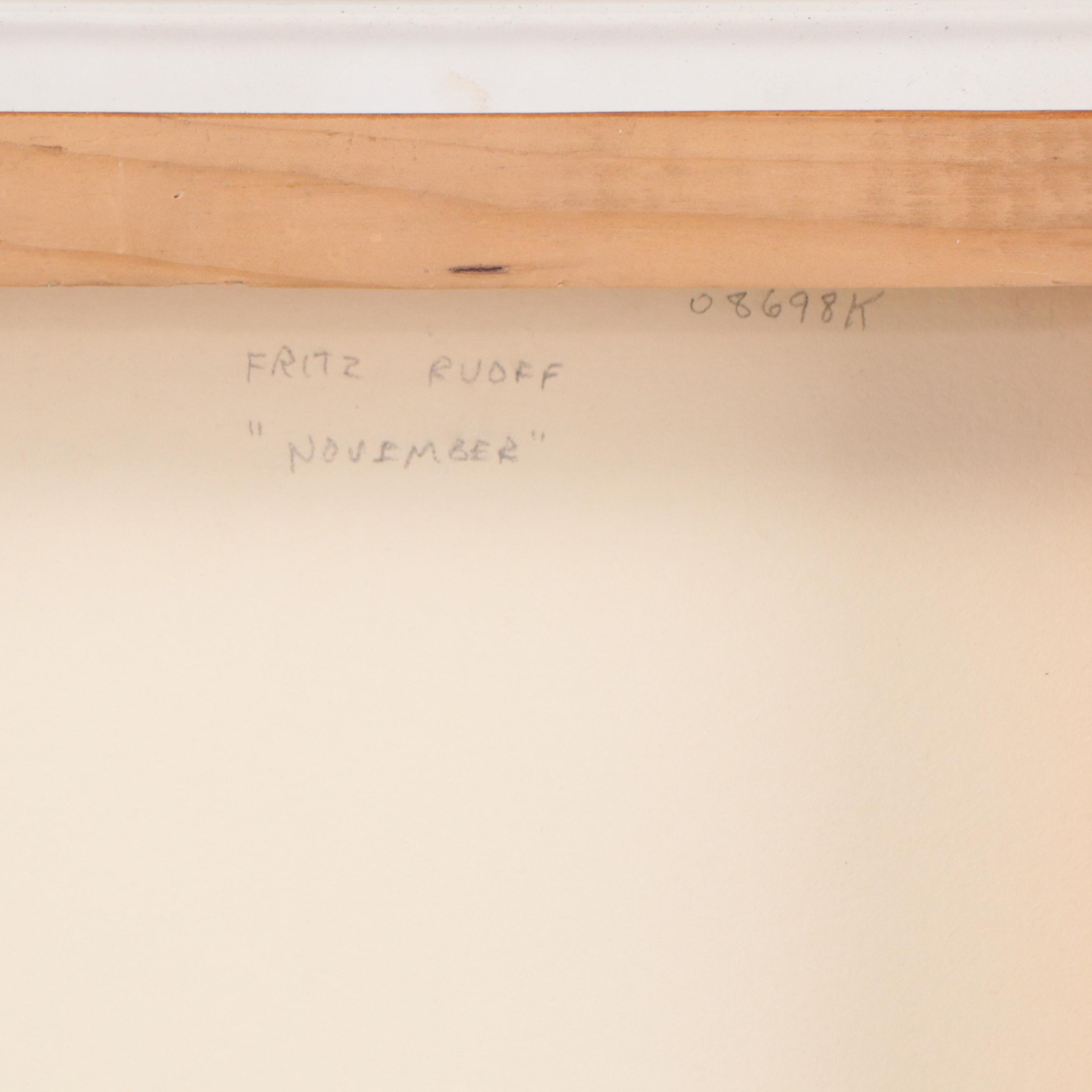 Fritz Ruoff Geometric Serigraph "November"