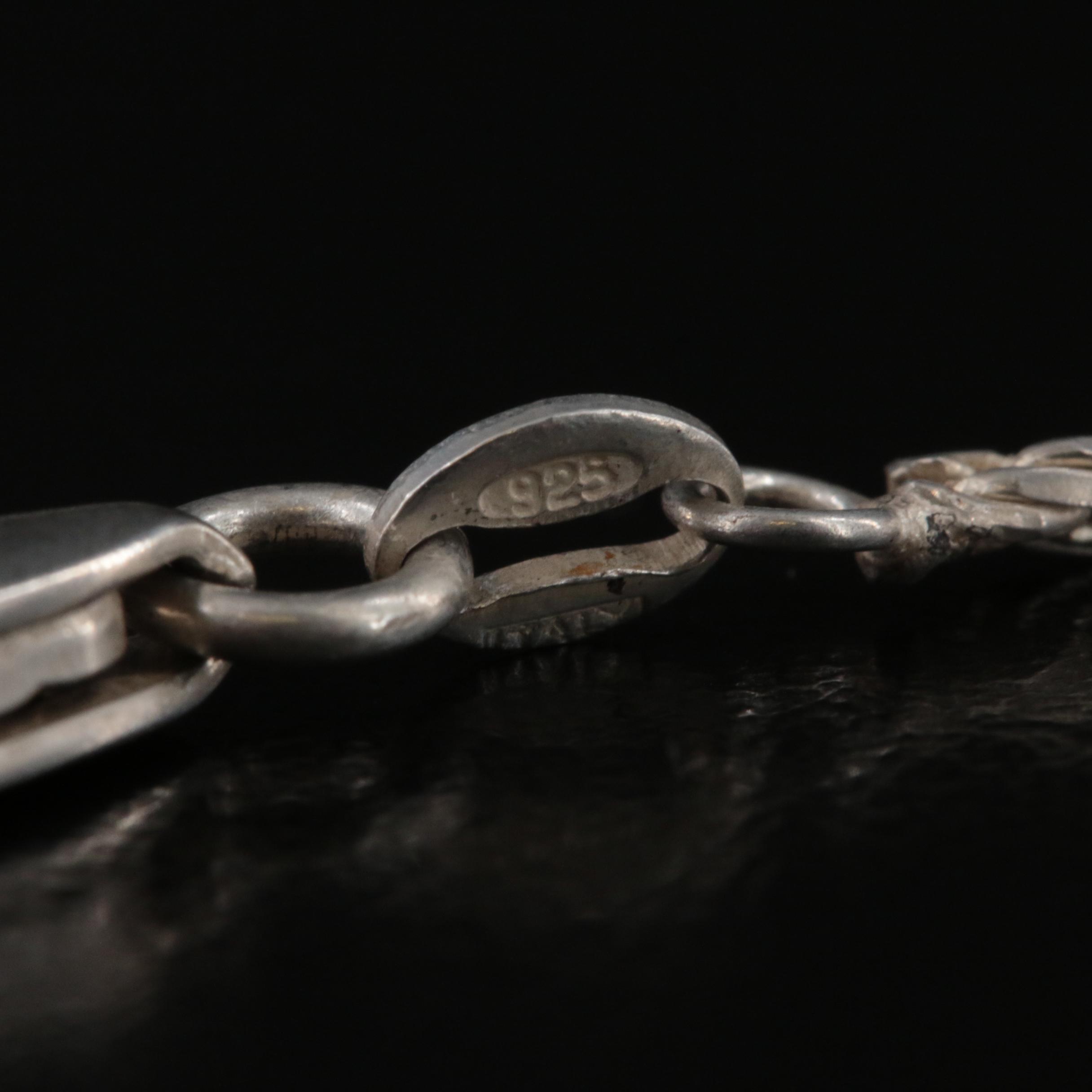 Art Nouveau Style Sterling Glass Figural Pendant Necklace