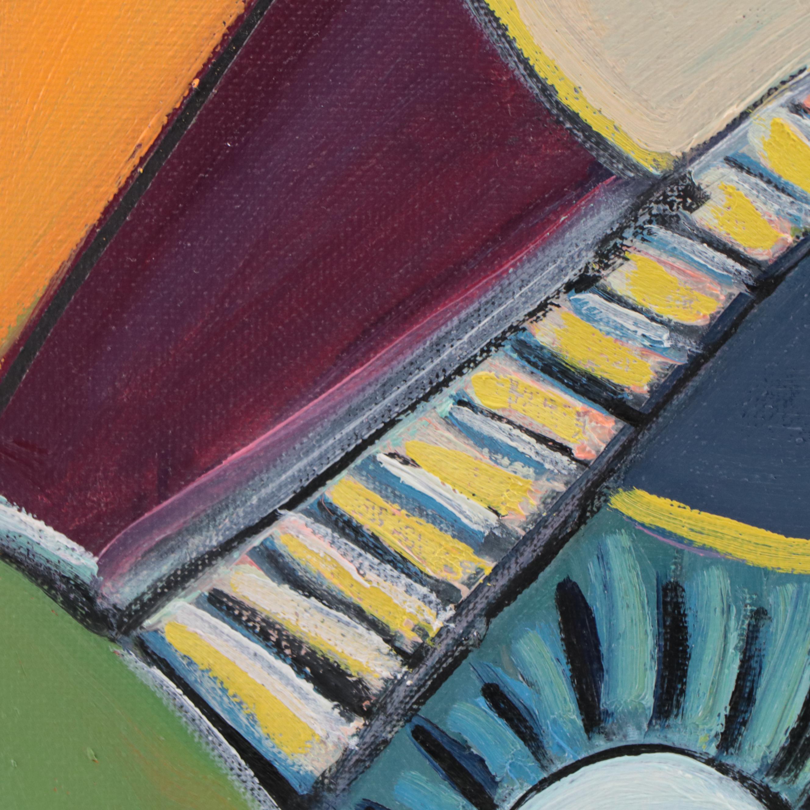 José M. Lima Cubist Style Portrait Oil Painting, 2023