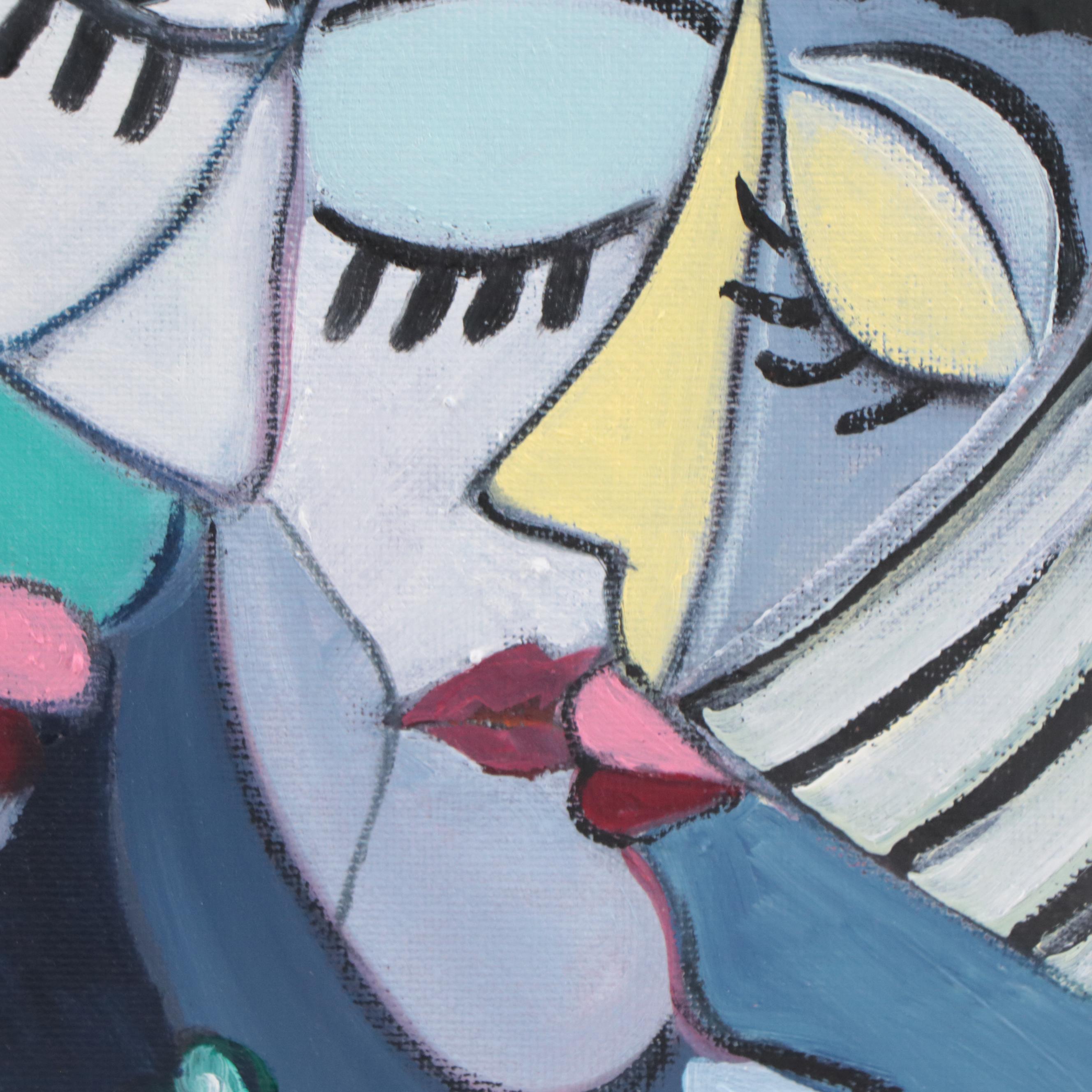 José M. Lima Cubist Style Portrait Oil Painting, 2023