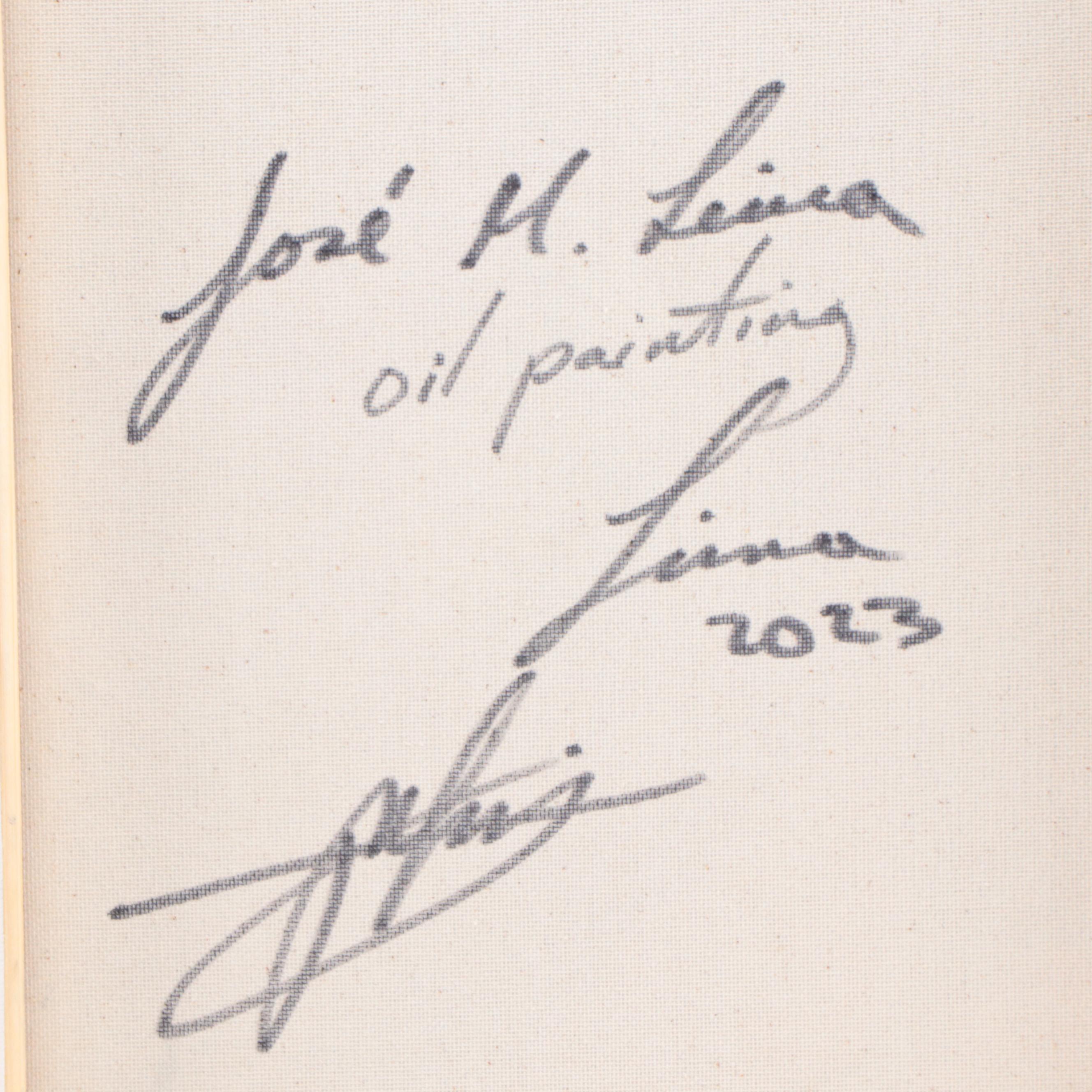 José M. Lima Cubist Style Portrait Oil Painting, 2023