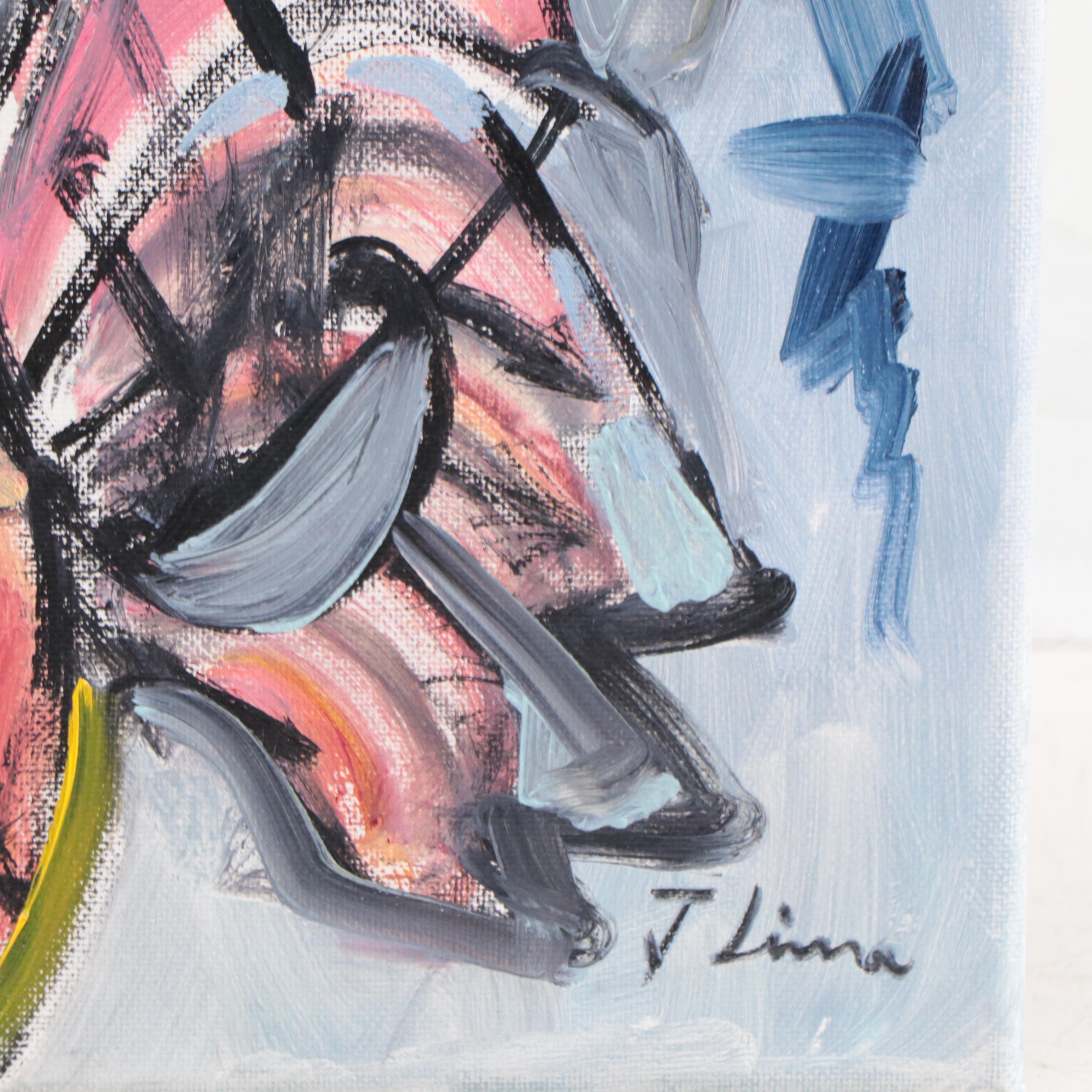 José M. Lima Oil Painting of a Rooster, 2023