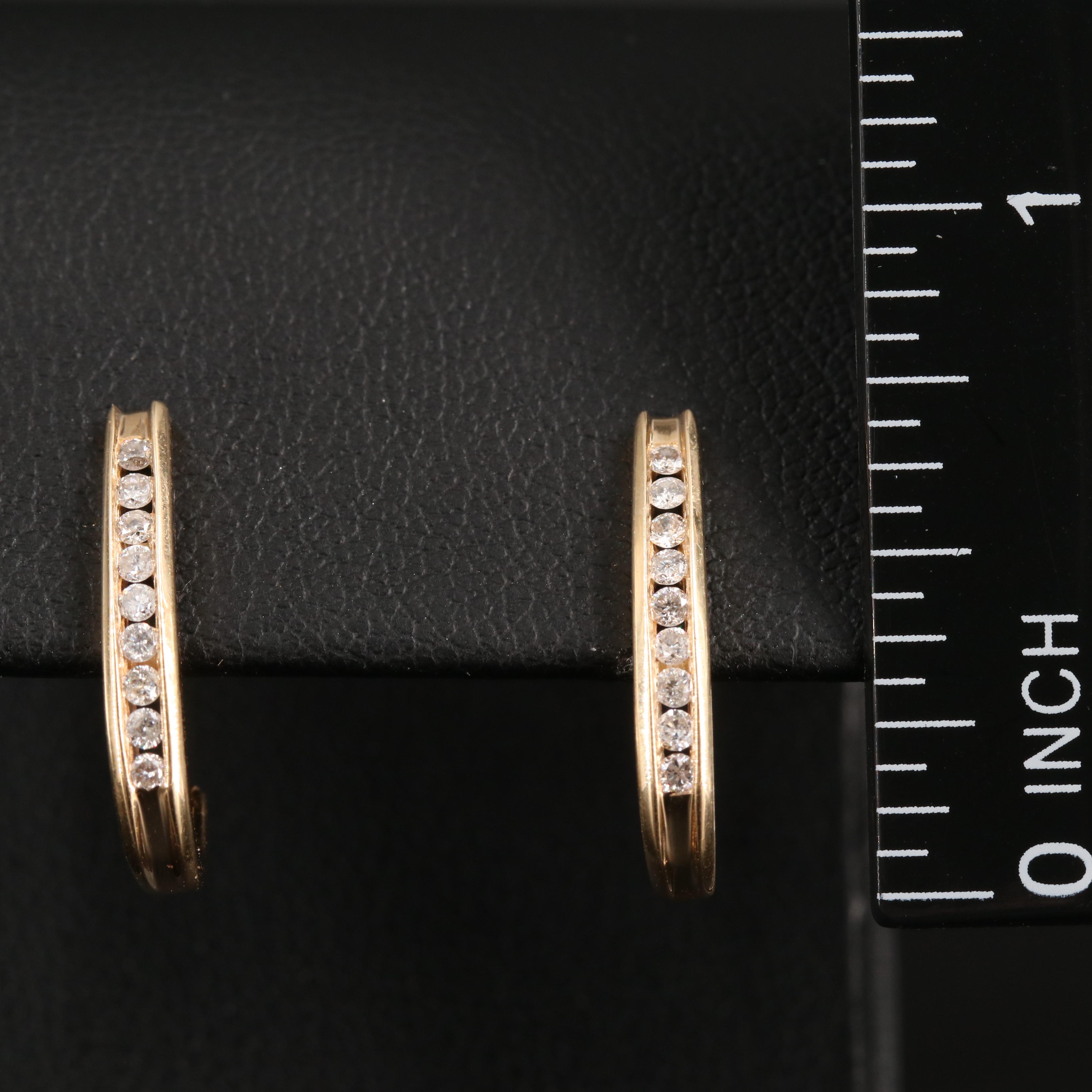 14K 0.46 CTW Diamond Stud Earrings and 0.27 CTW J Hoop Earrings