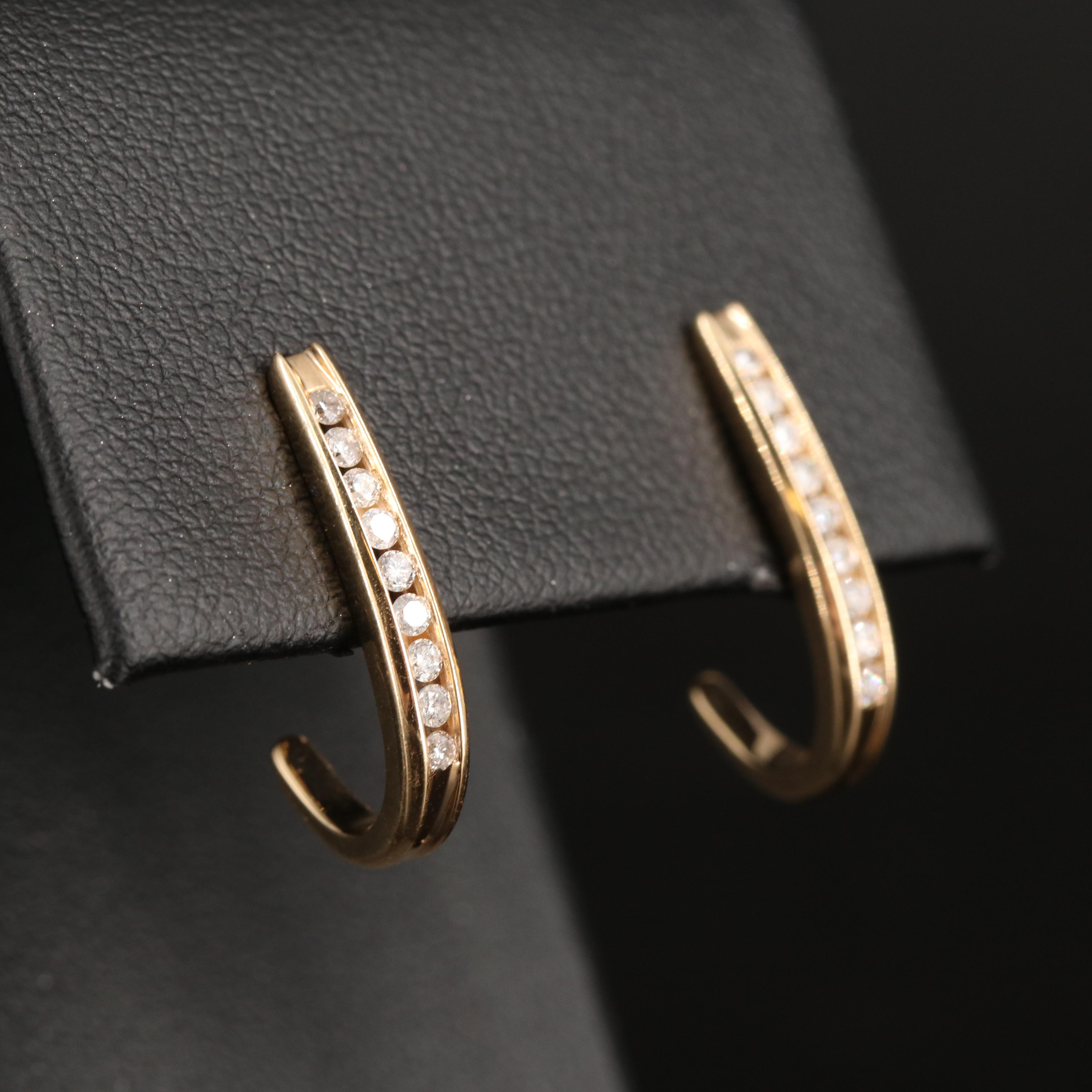 14K 0.46 CTW Diamond Stud Earrings and 0.27 CTW J Hoop Earrings