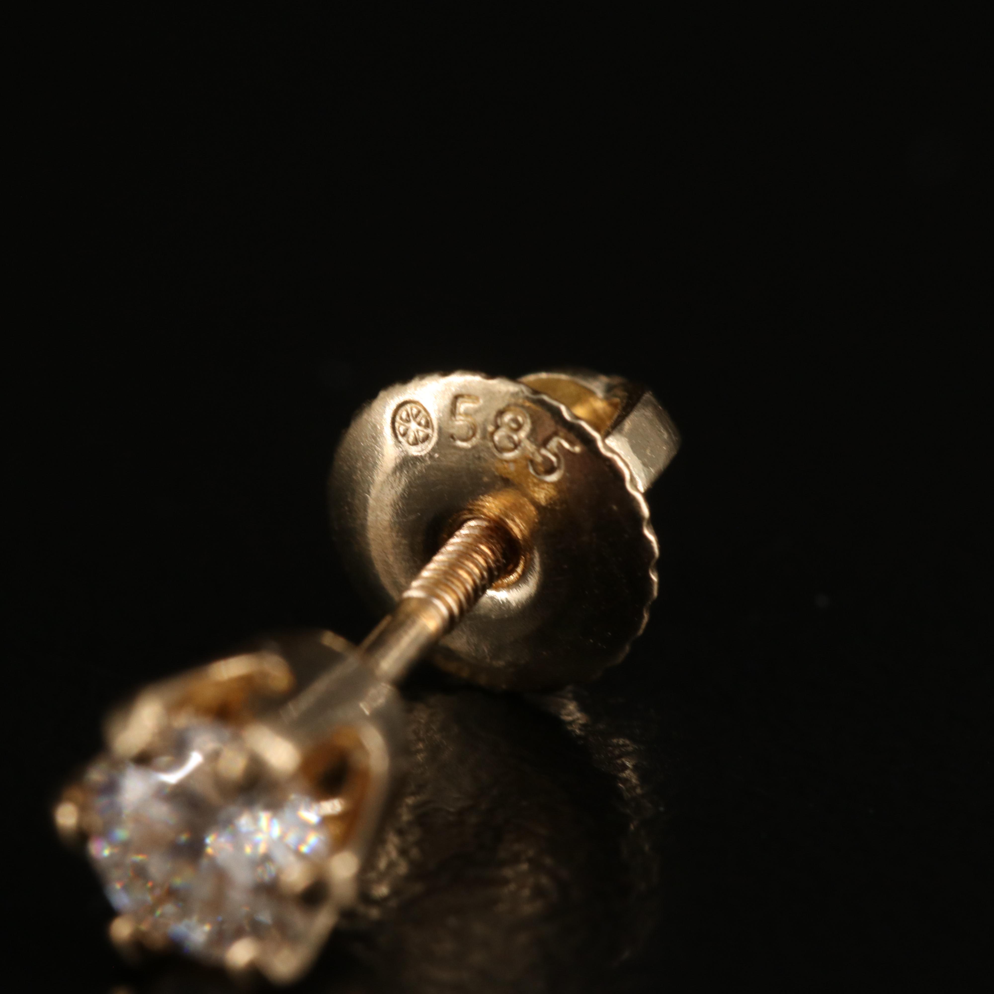 14K 0.46 CTW Diamond Stud Earrings and 0.27 CTW J Hoop Earrings