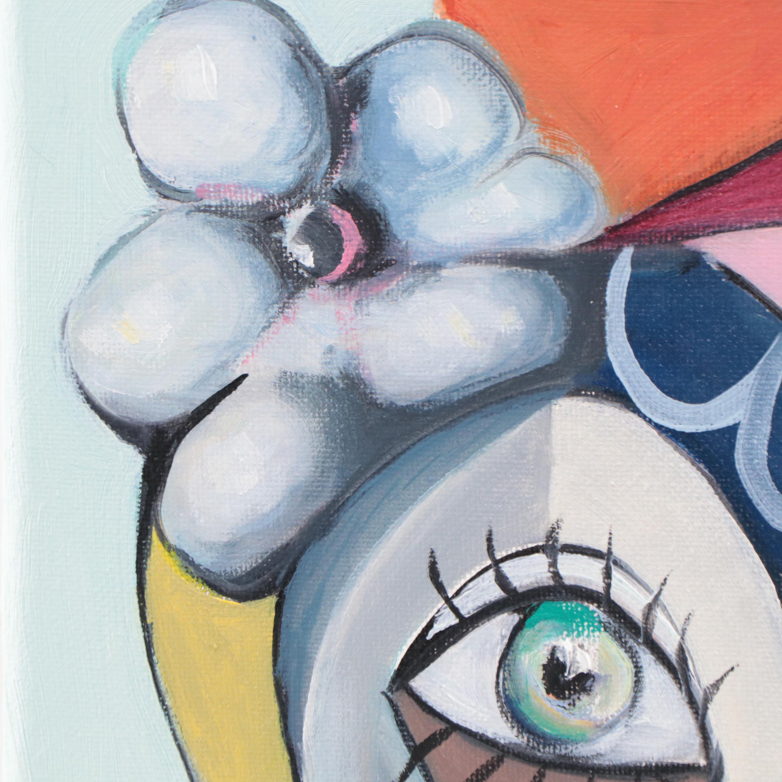 José M. Lima Cubist Style Portrait Oil Painting, 2023