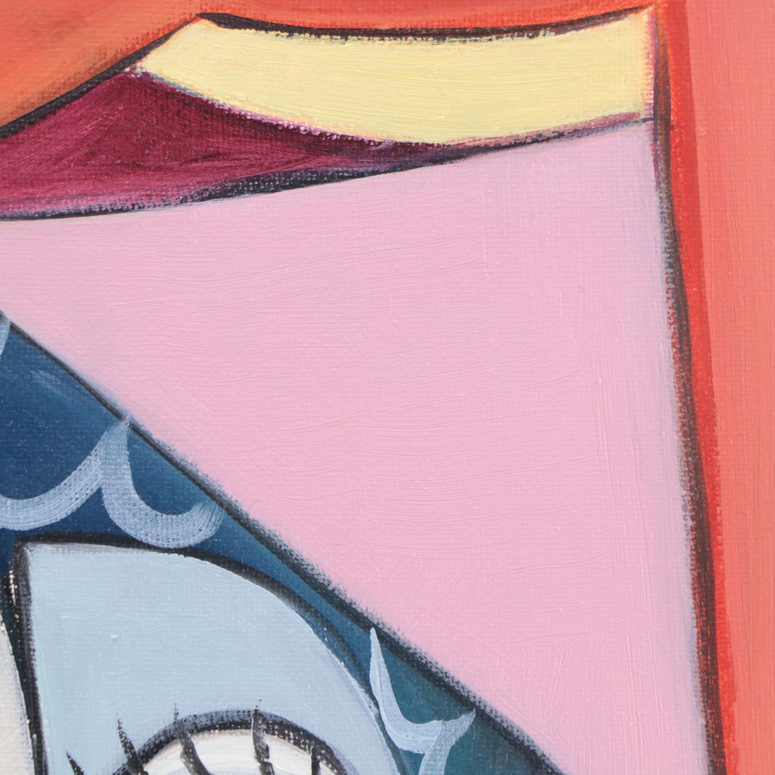 José M. Lima Cubist Style Portrait Oil Painting, 2023