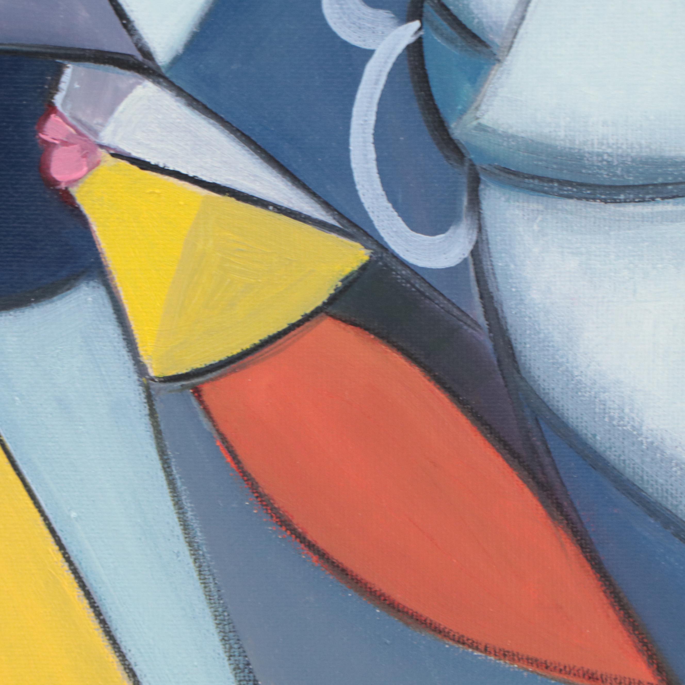 José M. Lima Cubist Style Portrait Oil Painting, 2023