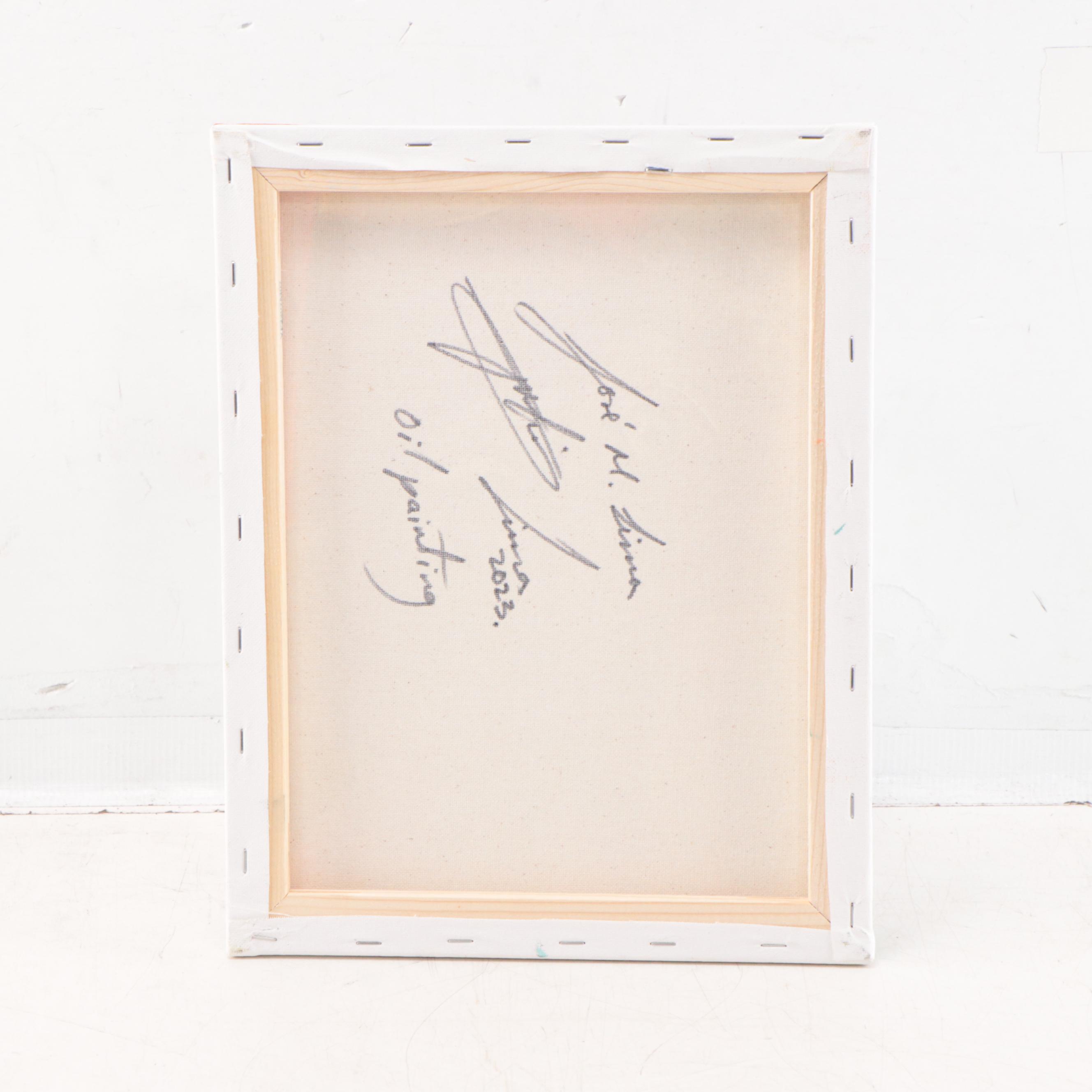 José M. Lima Cubist Style Portrait Oil Painting, 2023