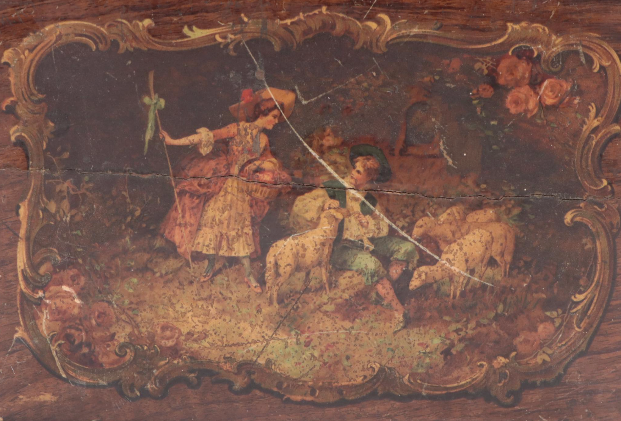 Wooden Dough Bowl with Wooden Boxes, Burlap and Fabric Scrap Balls