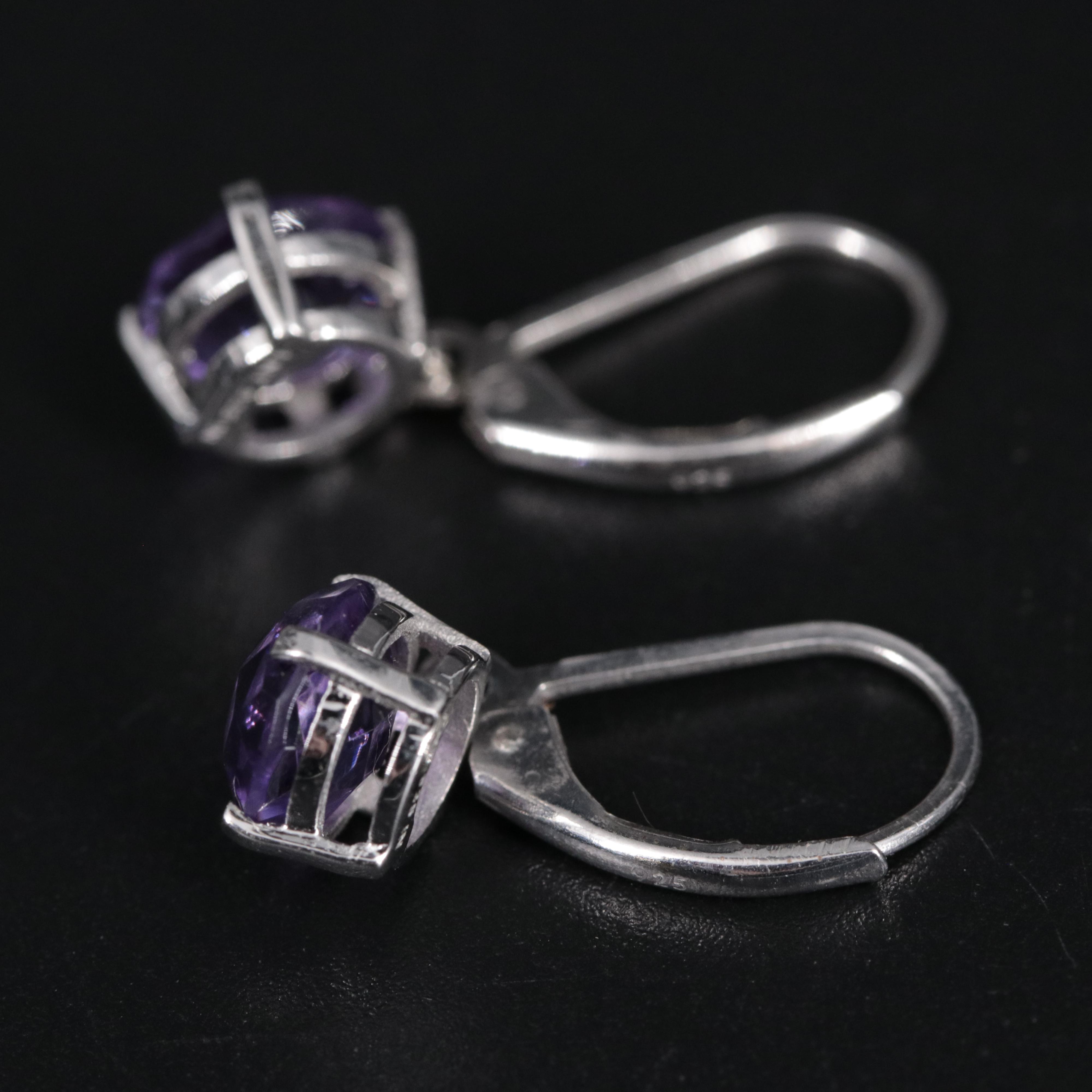 Sterling Earrings Featuring Amethyst