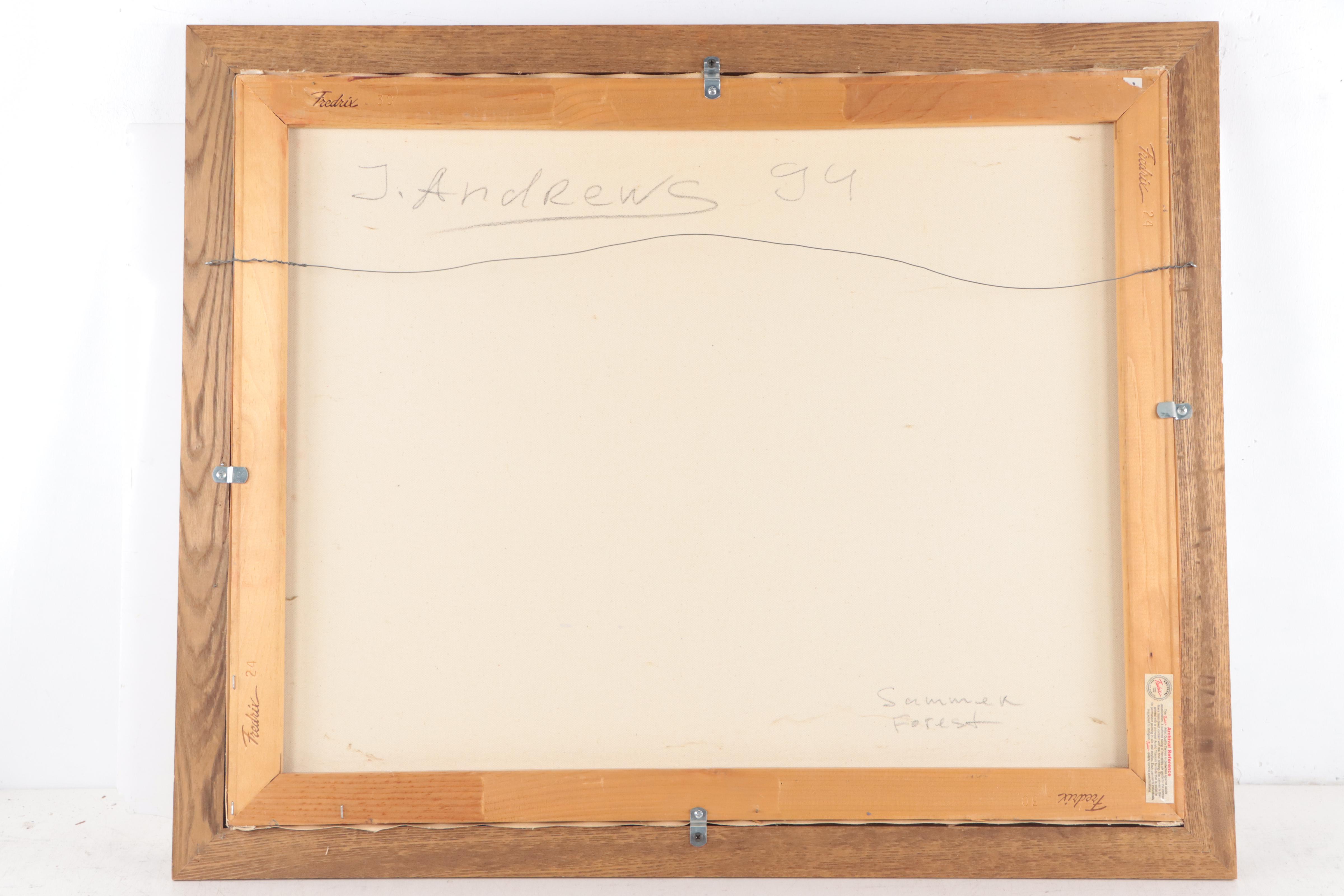 J. Andrews Landscape Oil Painting "Summer Forest," 1994