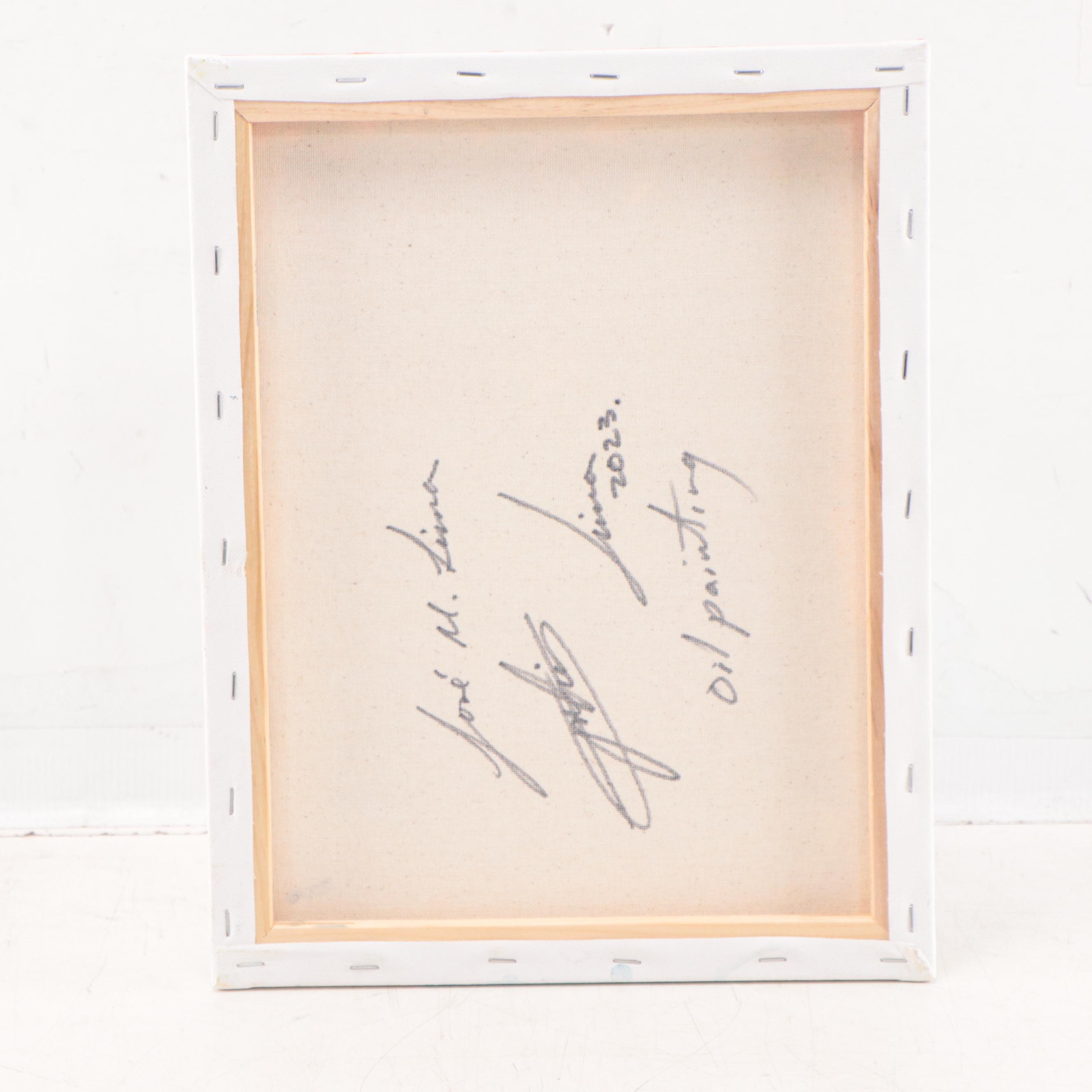 José M. Lima Cubist Style Portrait Oil Painting, 2023