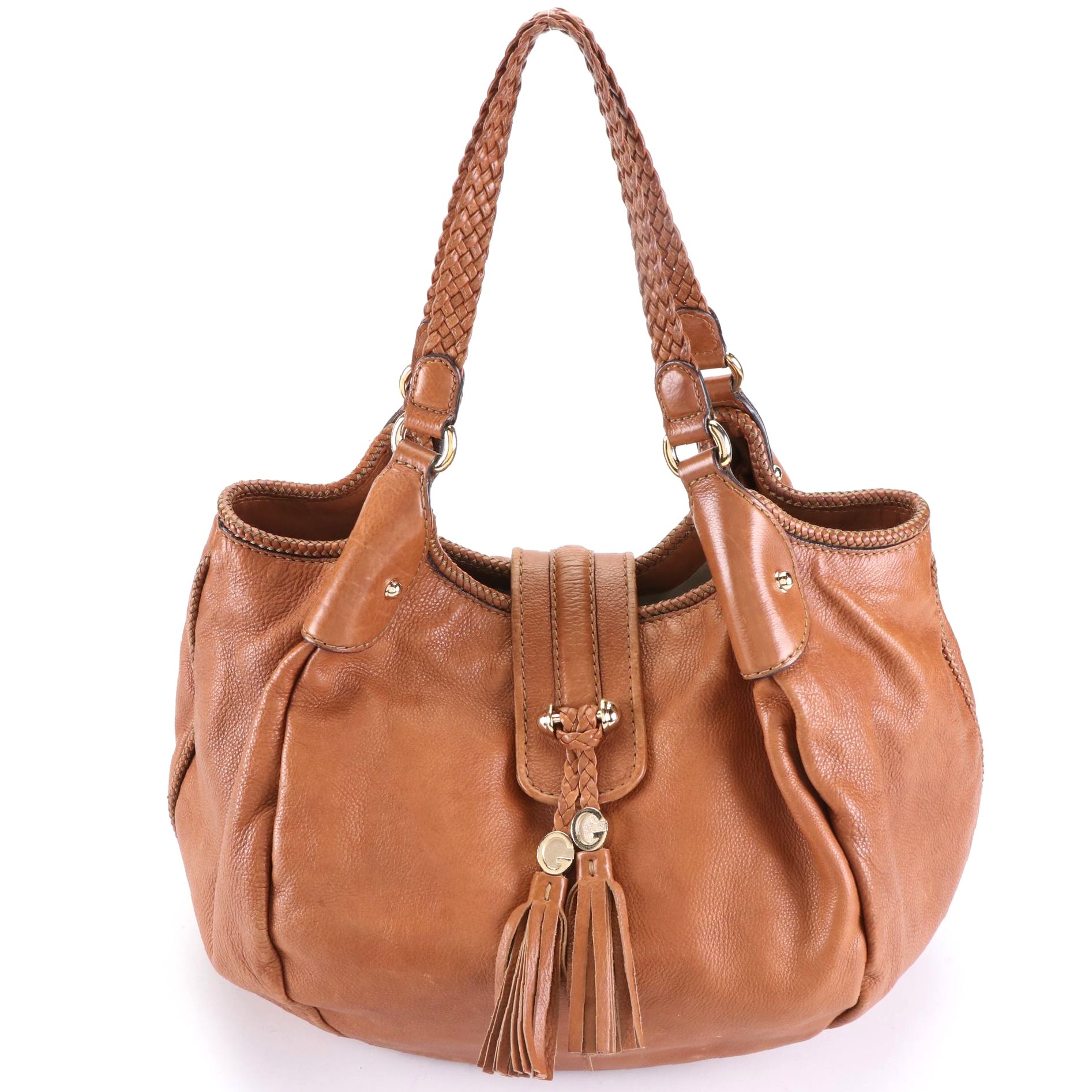 Gucci Marrakech Large Hobo Bag in Light Brown Leather with Braided GG Tassels