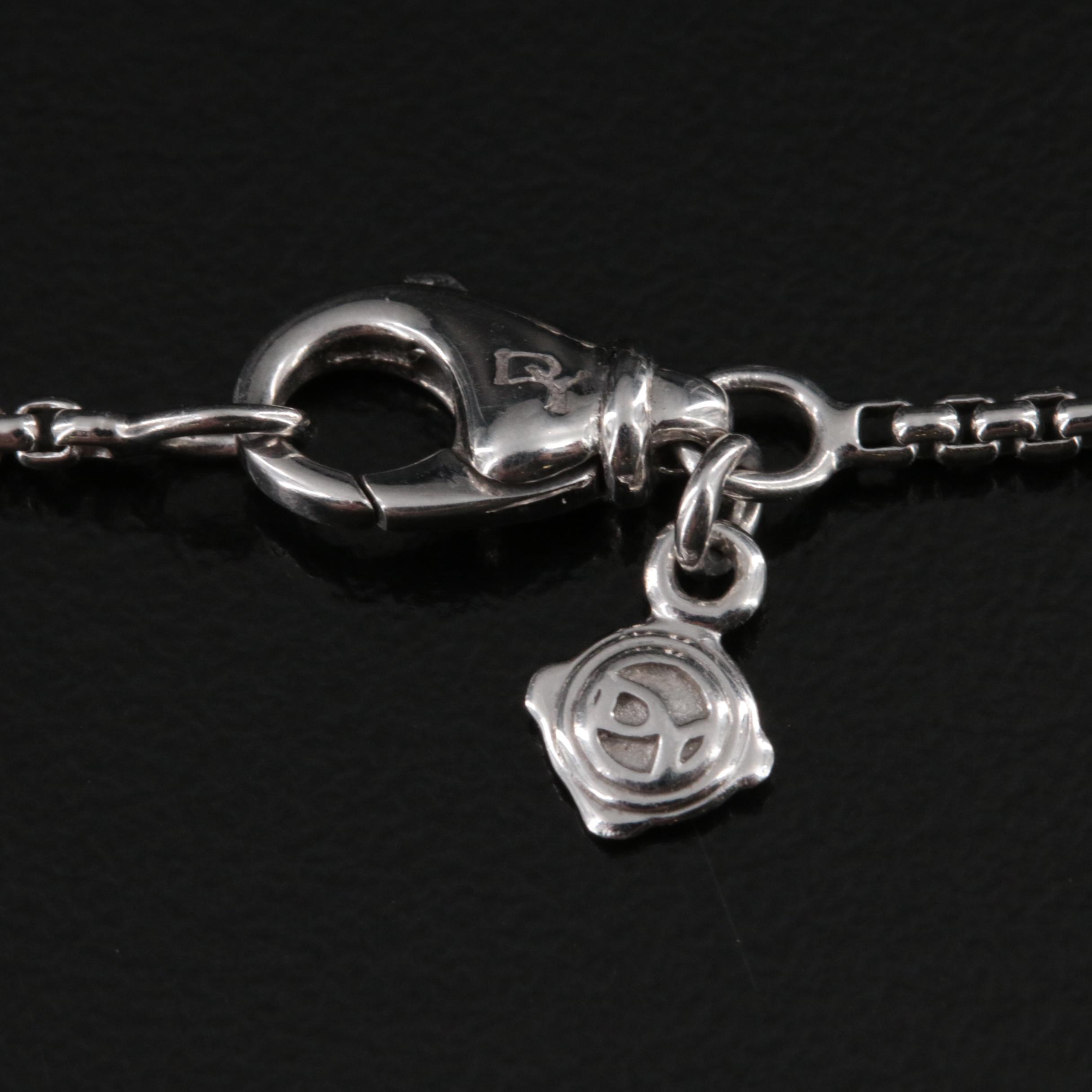 David Yurman "Crossover" Sterling Diamond Single Station Necklace