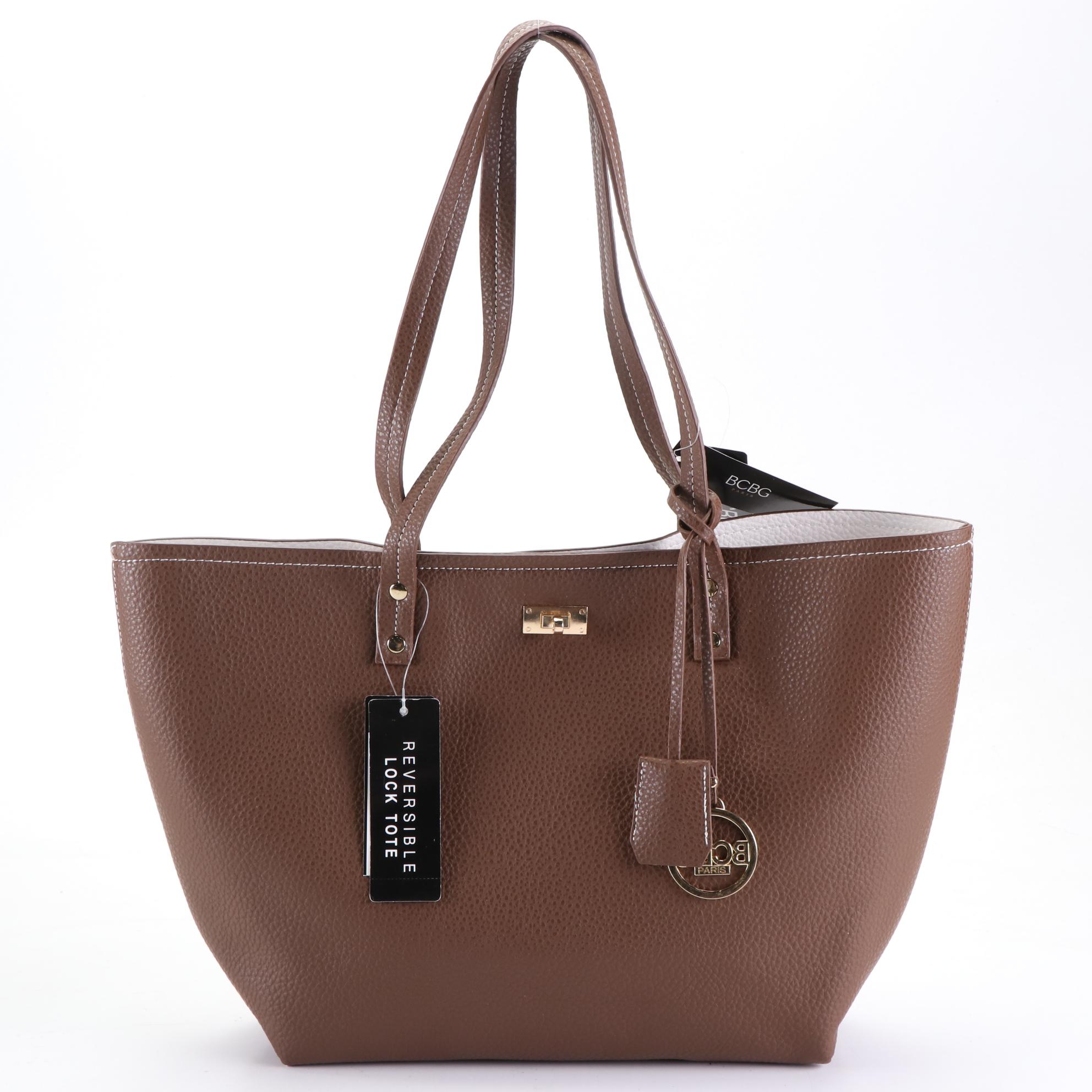 Guess Kangaroo Pocket Shoulder Bag with BCBG Reversible Tote and Bag