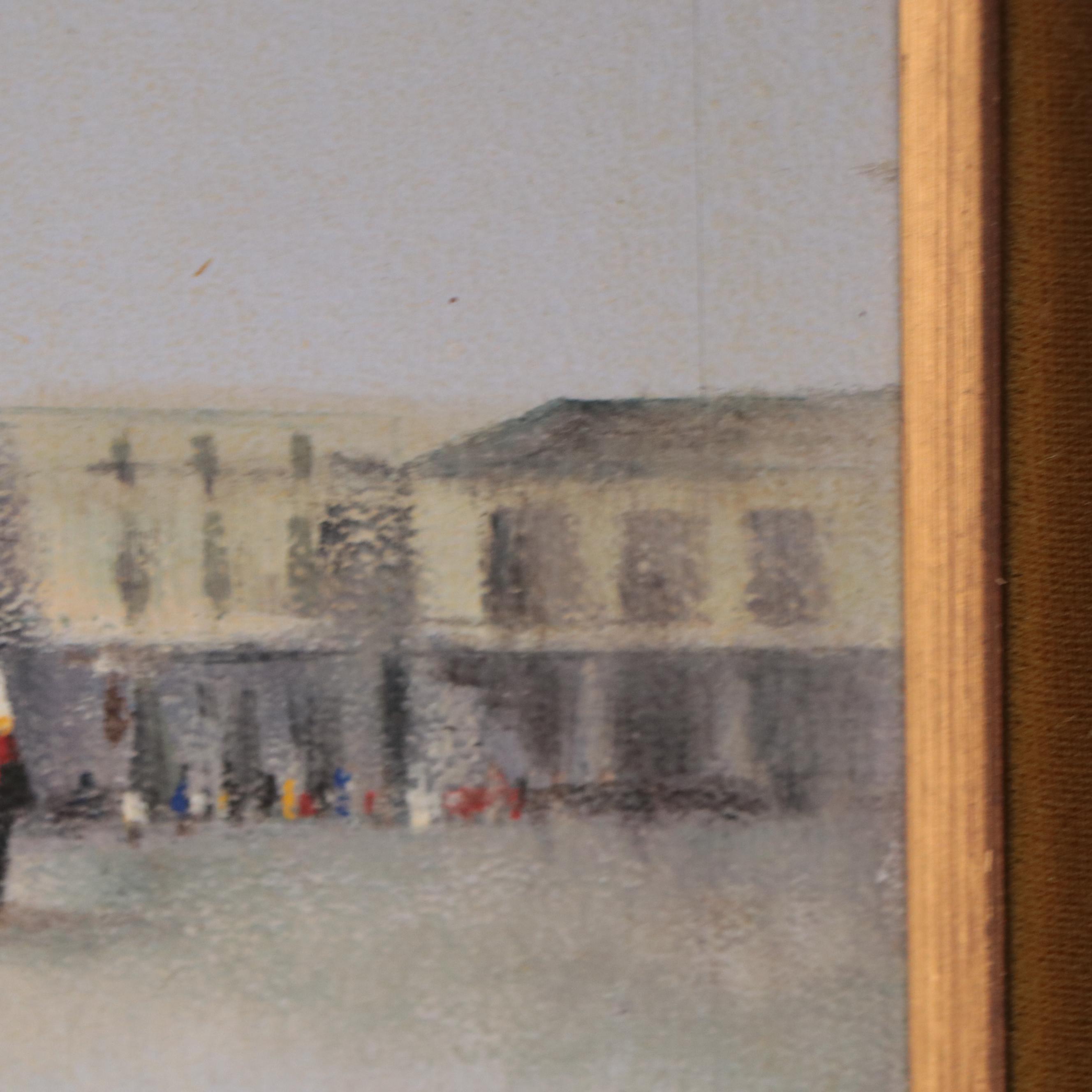 Architectural Landscape Oil Painting With Guards