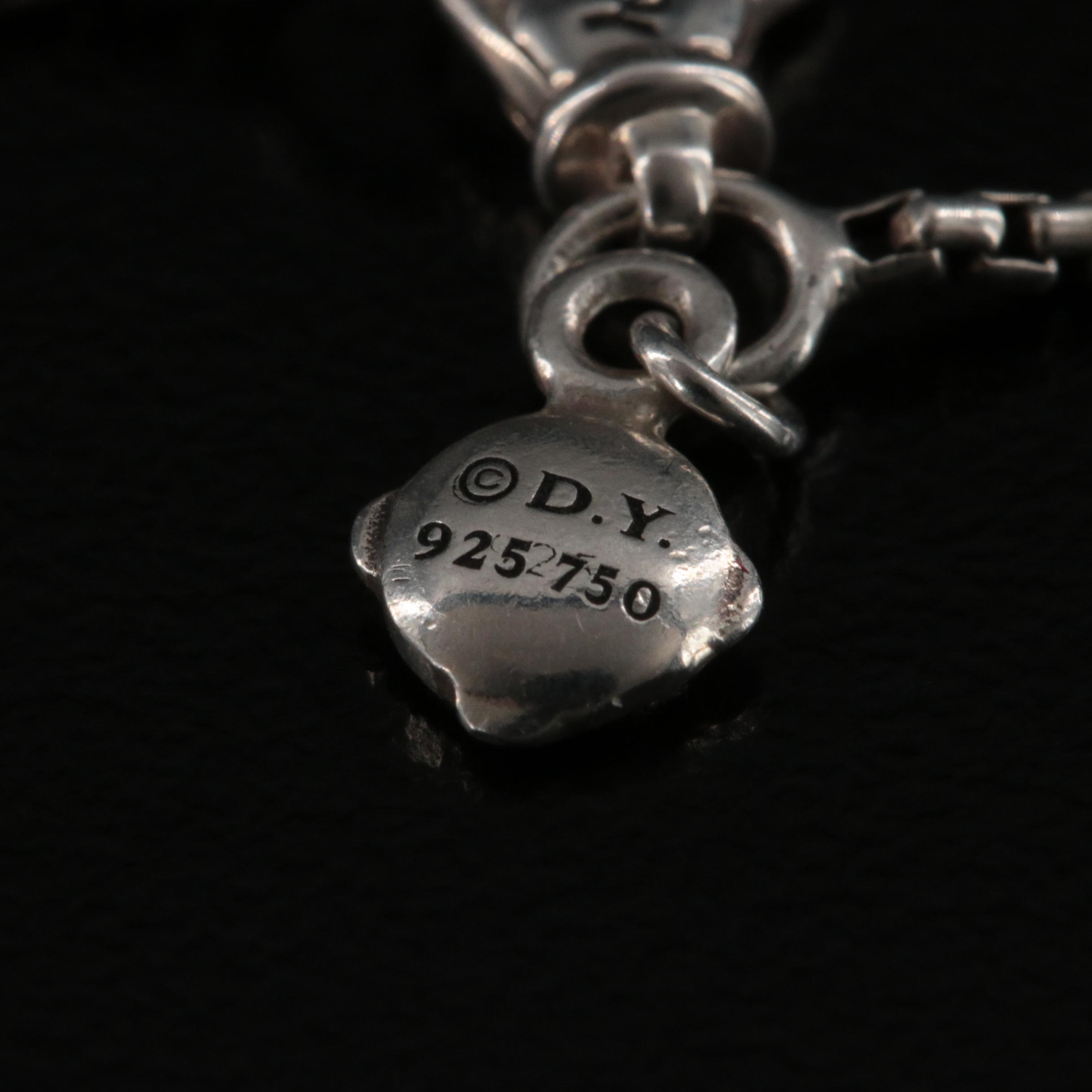 David Yurman Sterling Petite X Lariat Necklace with 18K Accents