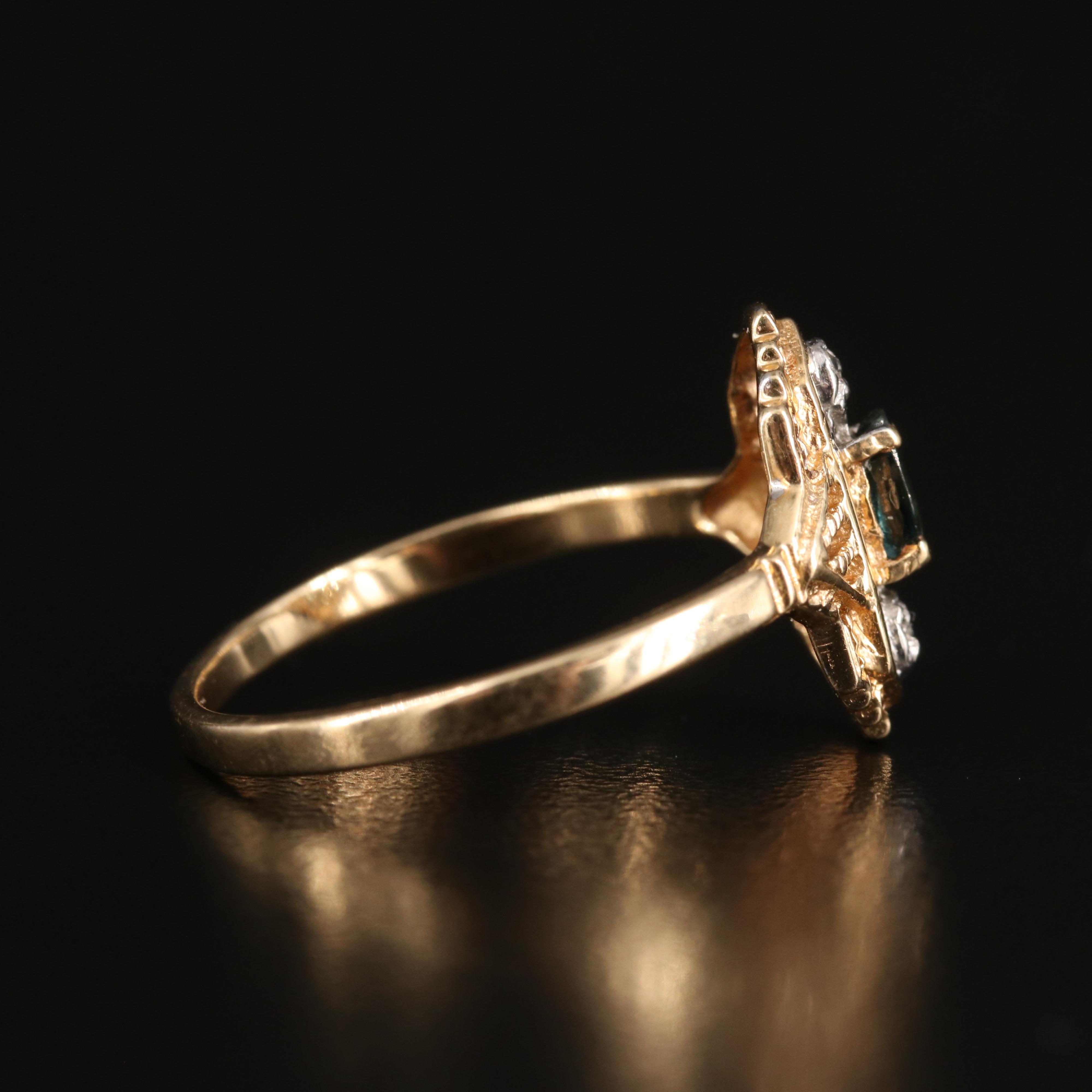 10K Sapphire and Diamond Ring