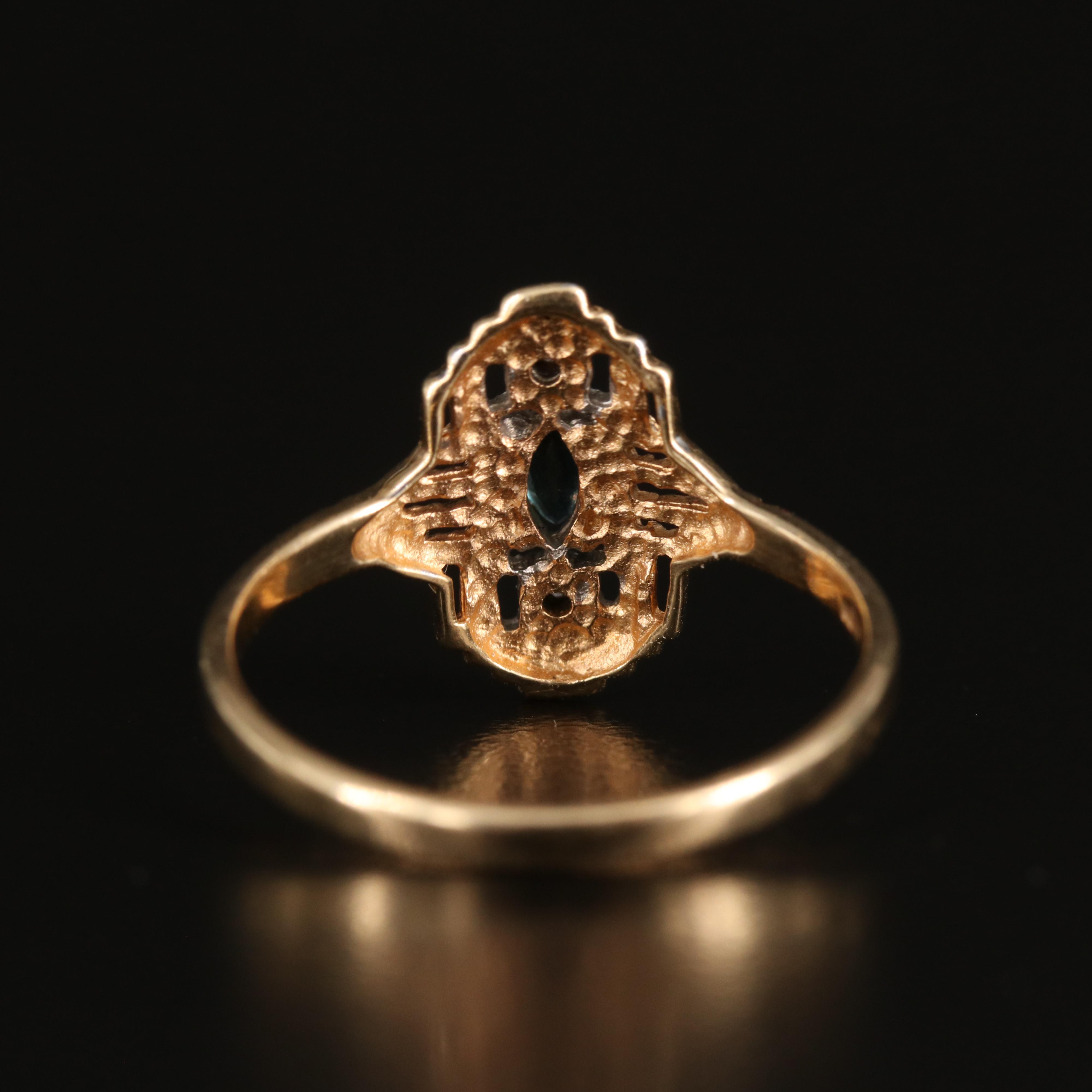 10K Sapphire and Diamond Ring