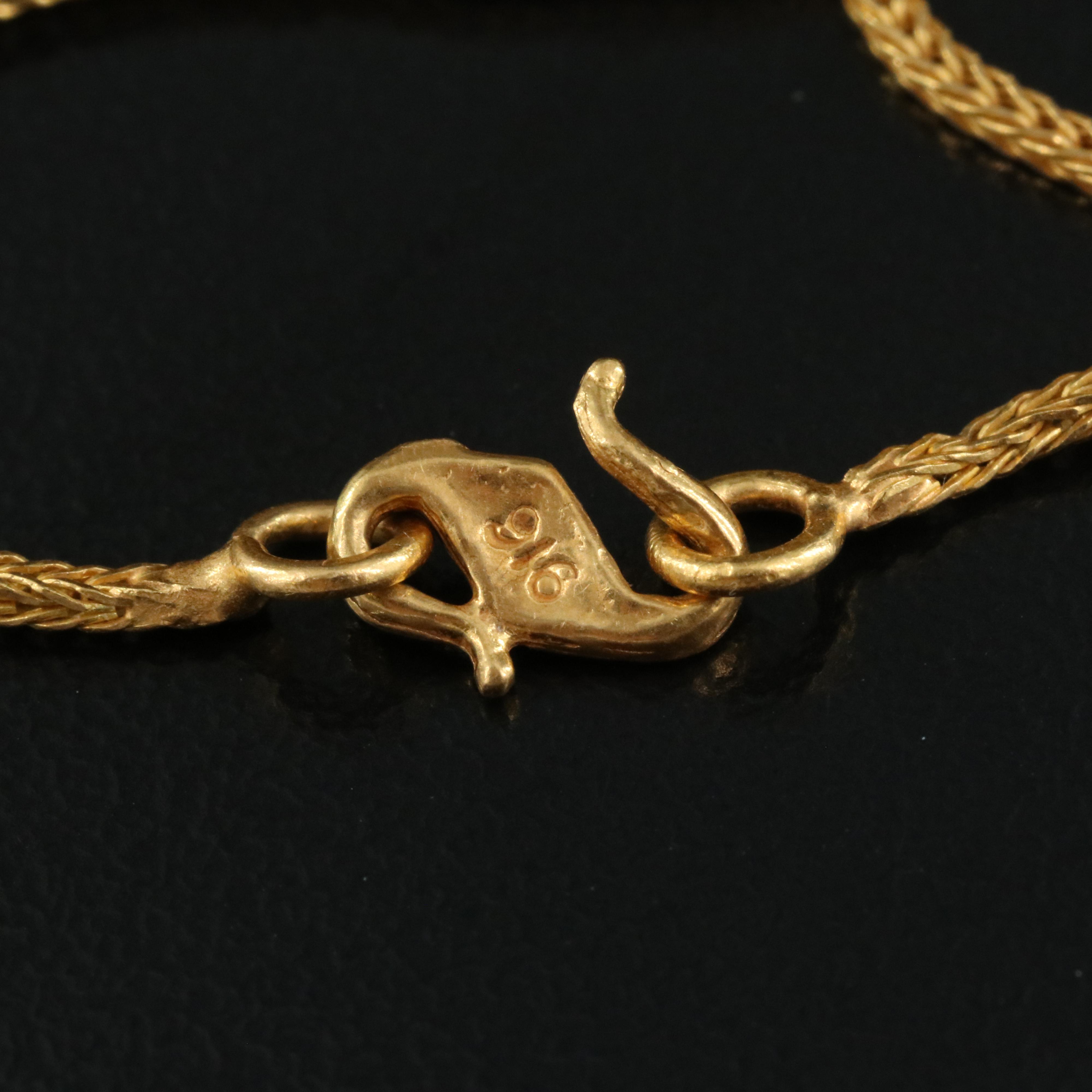 21K Enamel Pendant Necklace and Earring Set