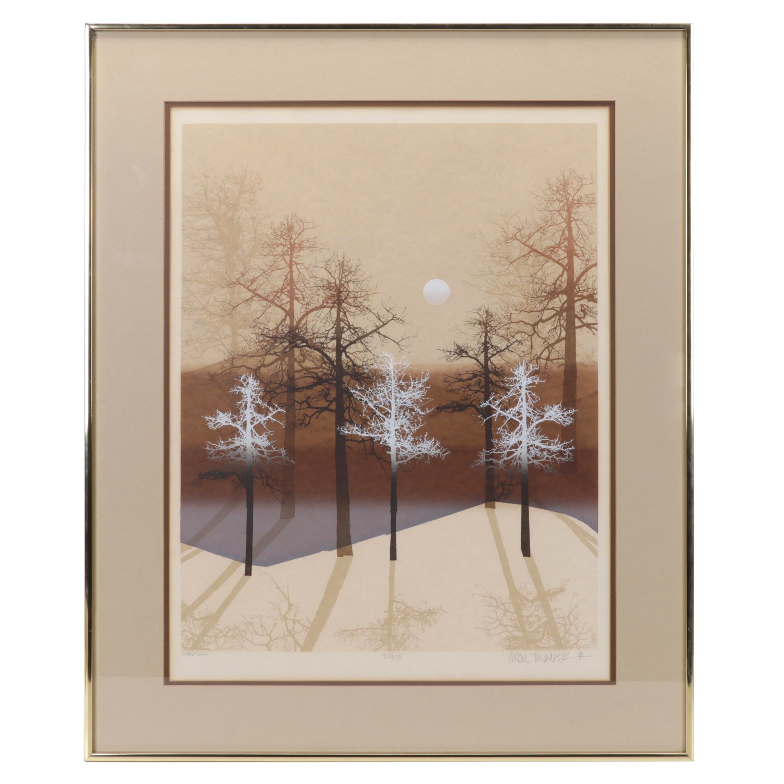 Virgil Thrasher Serigraph "Shadows," 1981