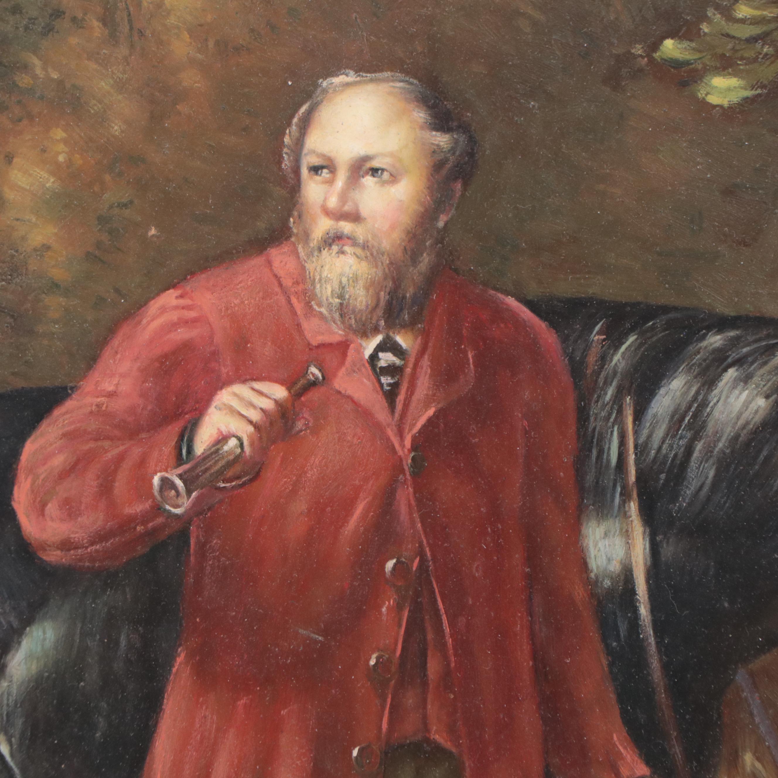 Sporting Oil Painting of an English Fox Hunting Scene