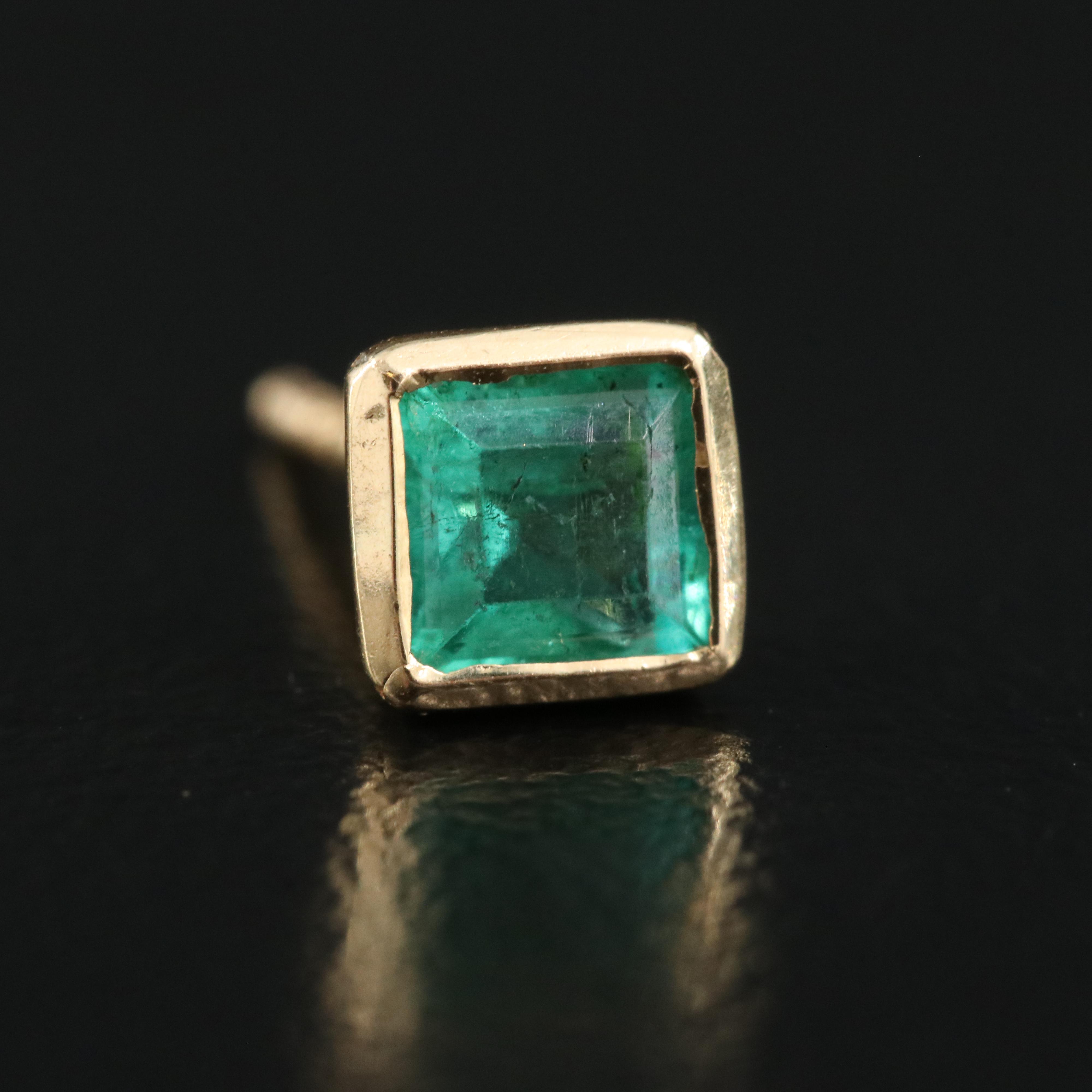 18K Emerald Stud Earrings