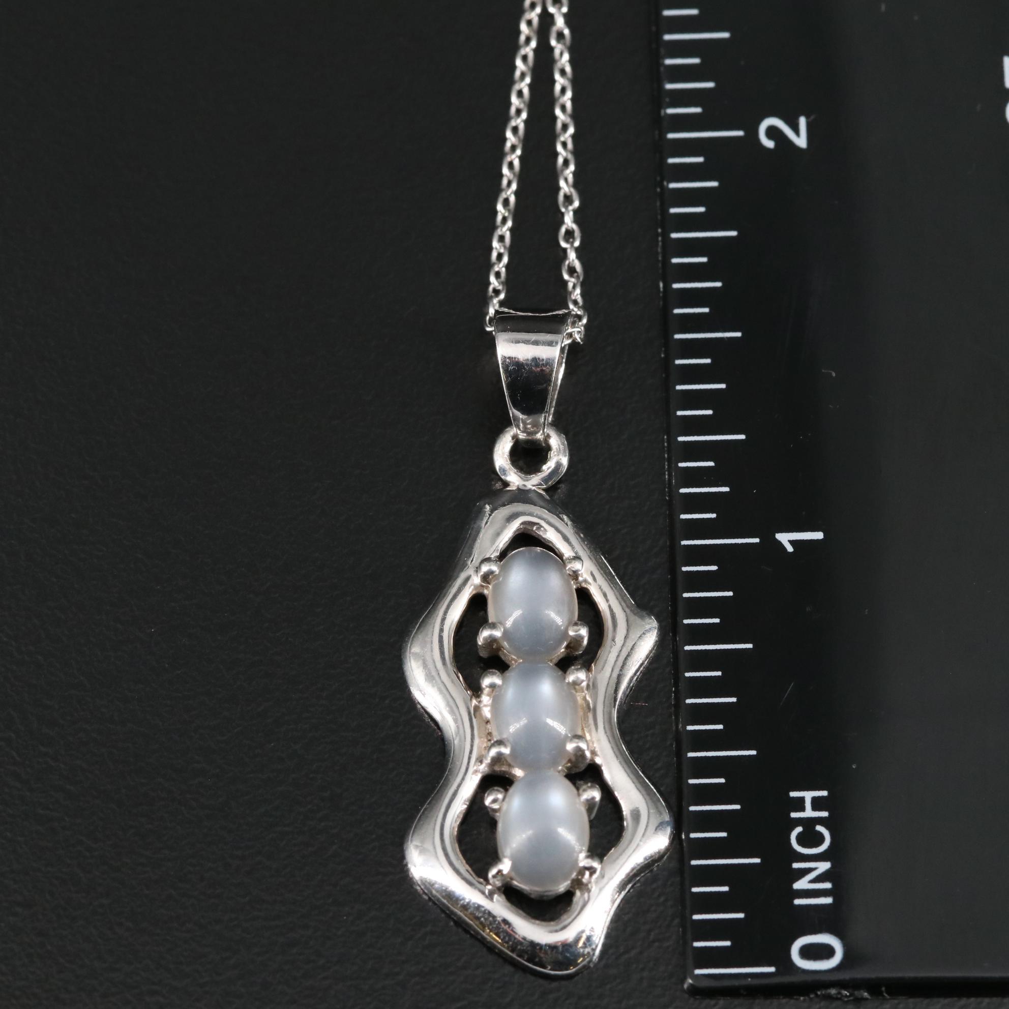 Sterling Moonstone Pendant Necklace