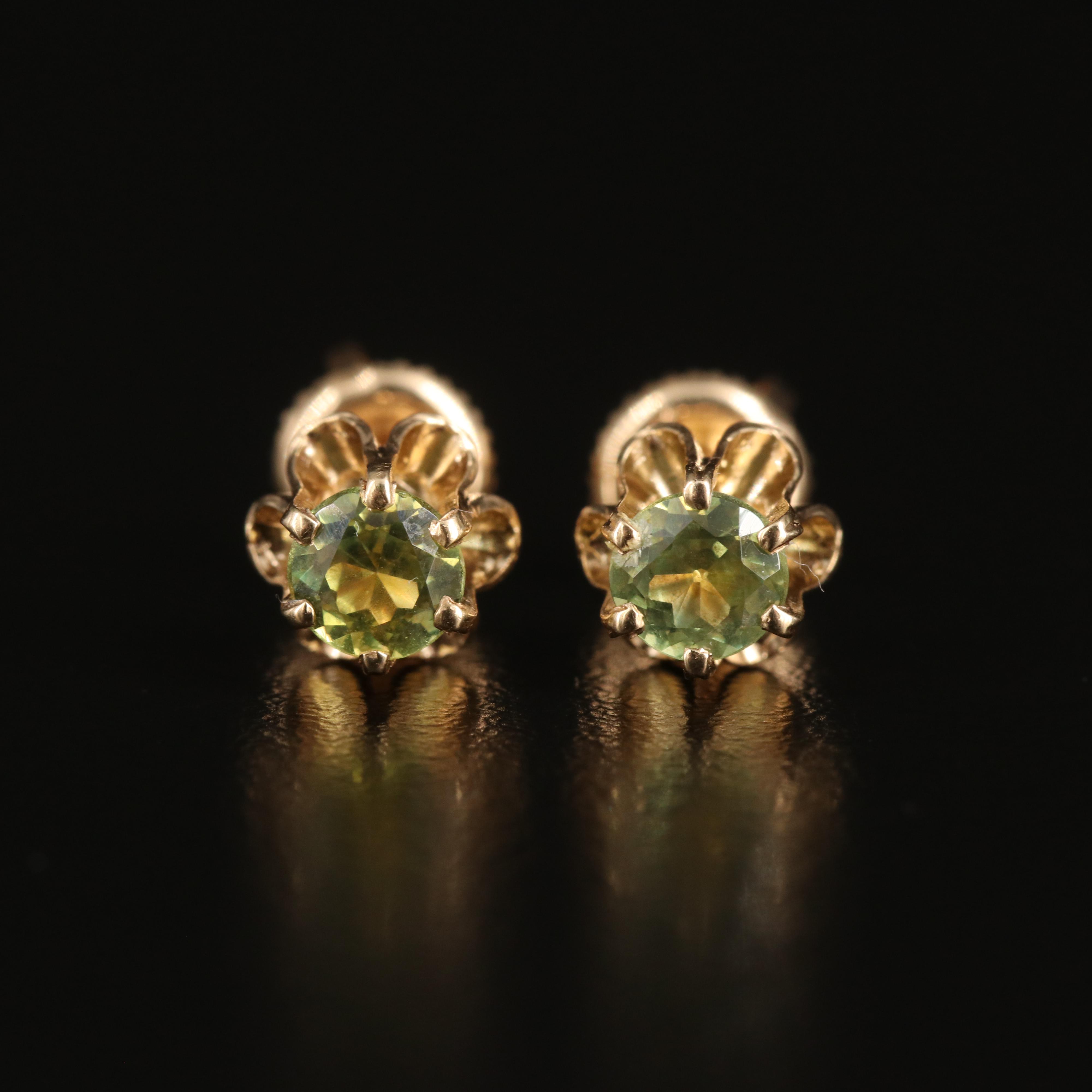 14K Sapphire Buttercup Stud Earrings