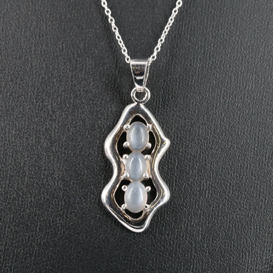 Sterling Moonstone Pendant Necklace