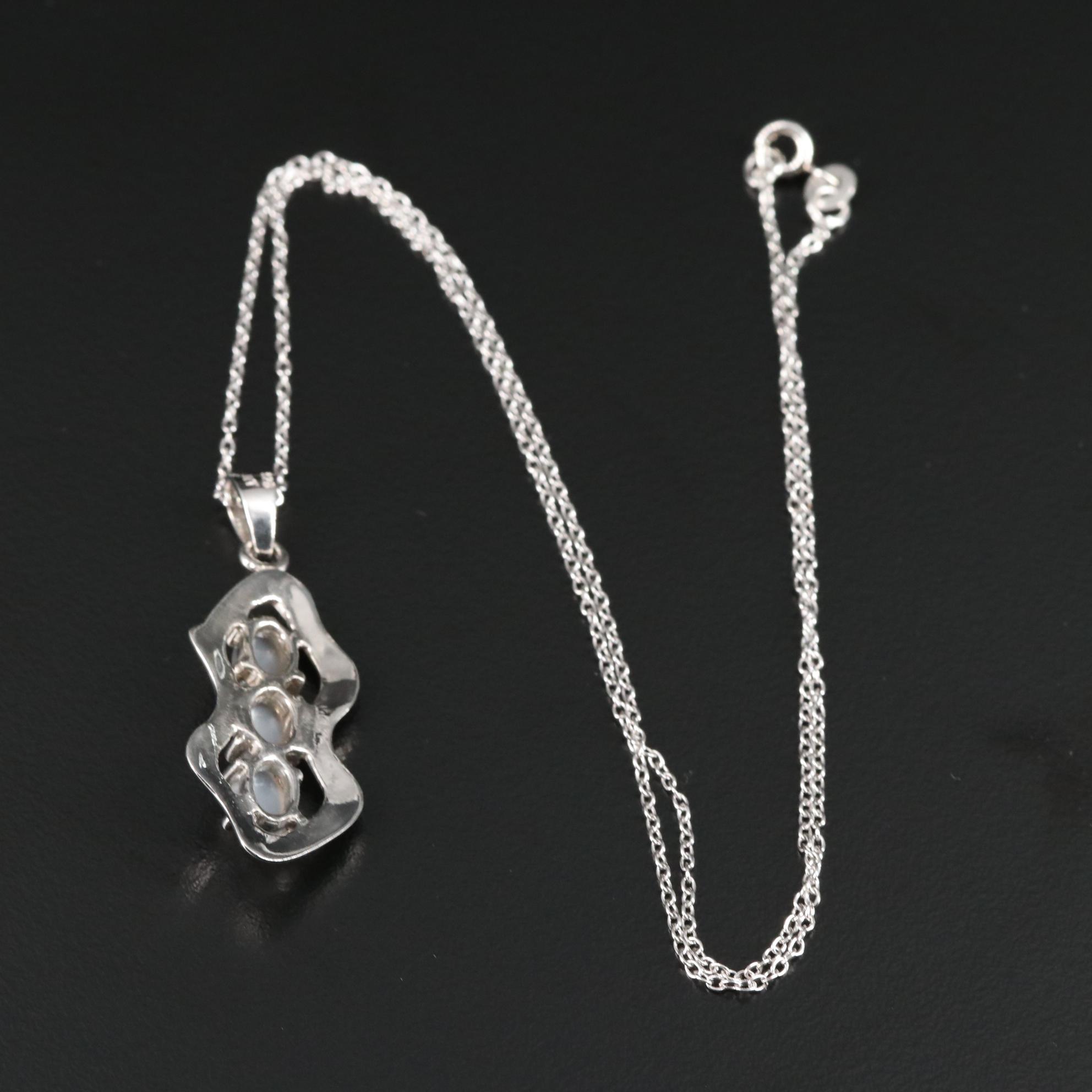 Sterling Moonstone Pendant Necklace