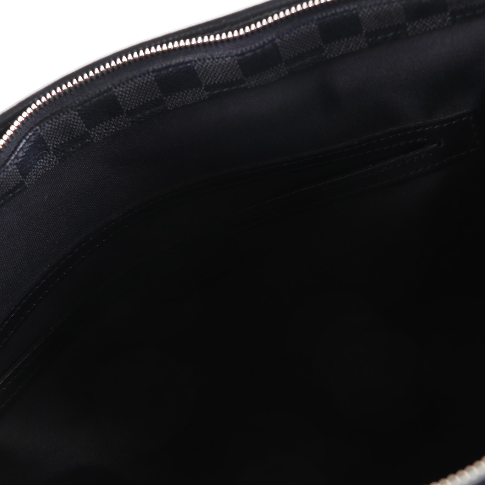 Louis Vuitton Tadao Tote in Damier Graphite Canvas and Black Leather with Strap