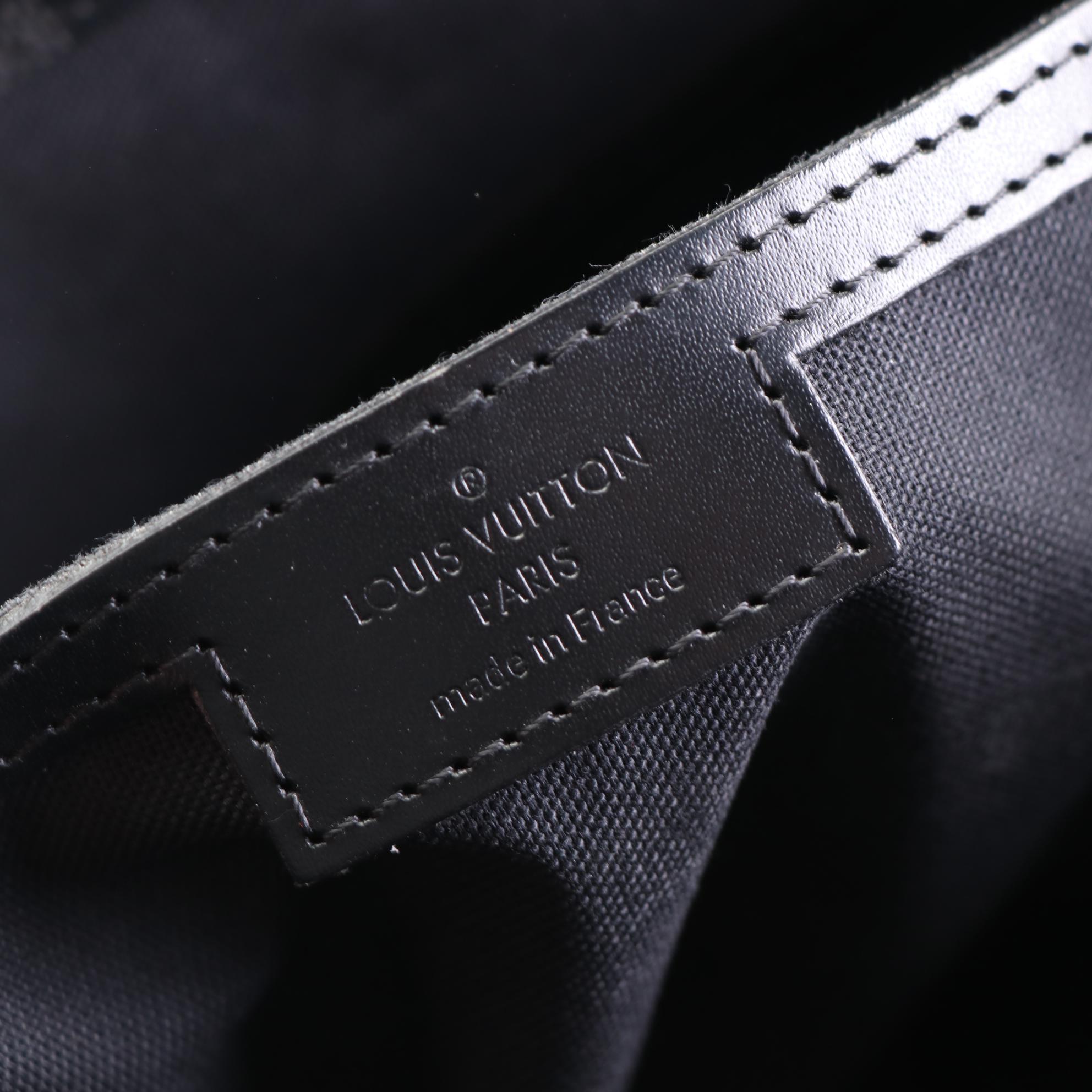 Louis Vuitton Tadao Tote in Damier Graphite Canvas and Black Leather with Strap