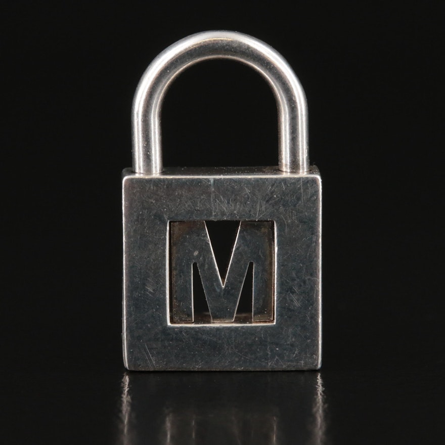 Tiffany & Co. Sterling "M" Padlock Pendant