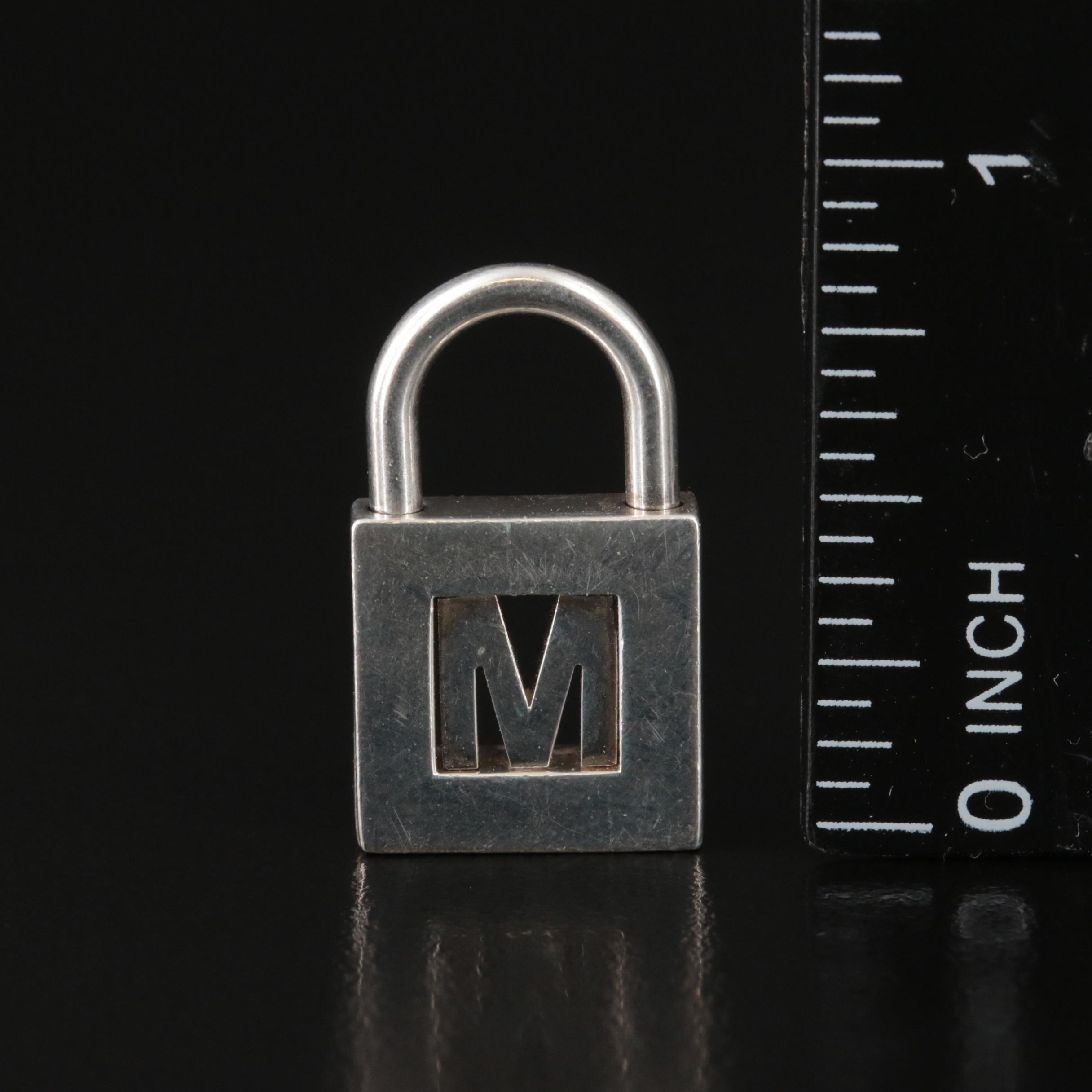Tiffany & Co. Sterling "M" Padlock Pendant