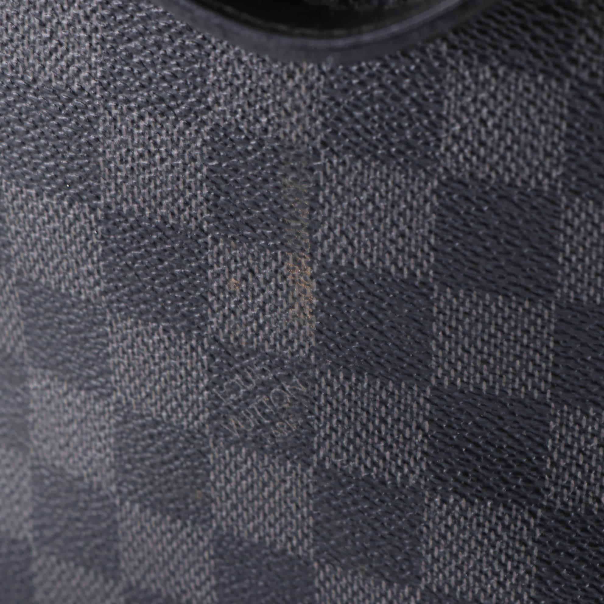 Louis Vuitton Tadao Tote in Damier Graphite Canvas and Black Leather with Strap