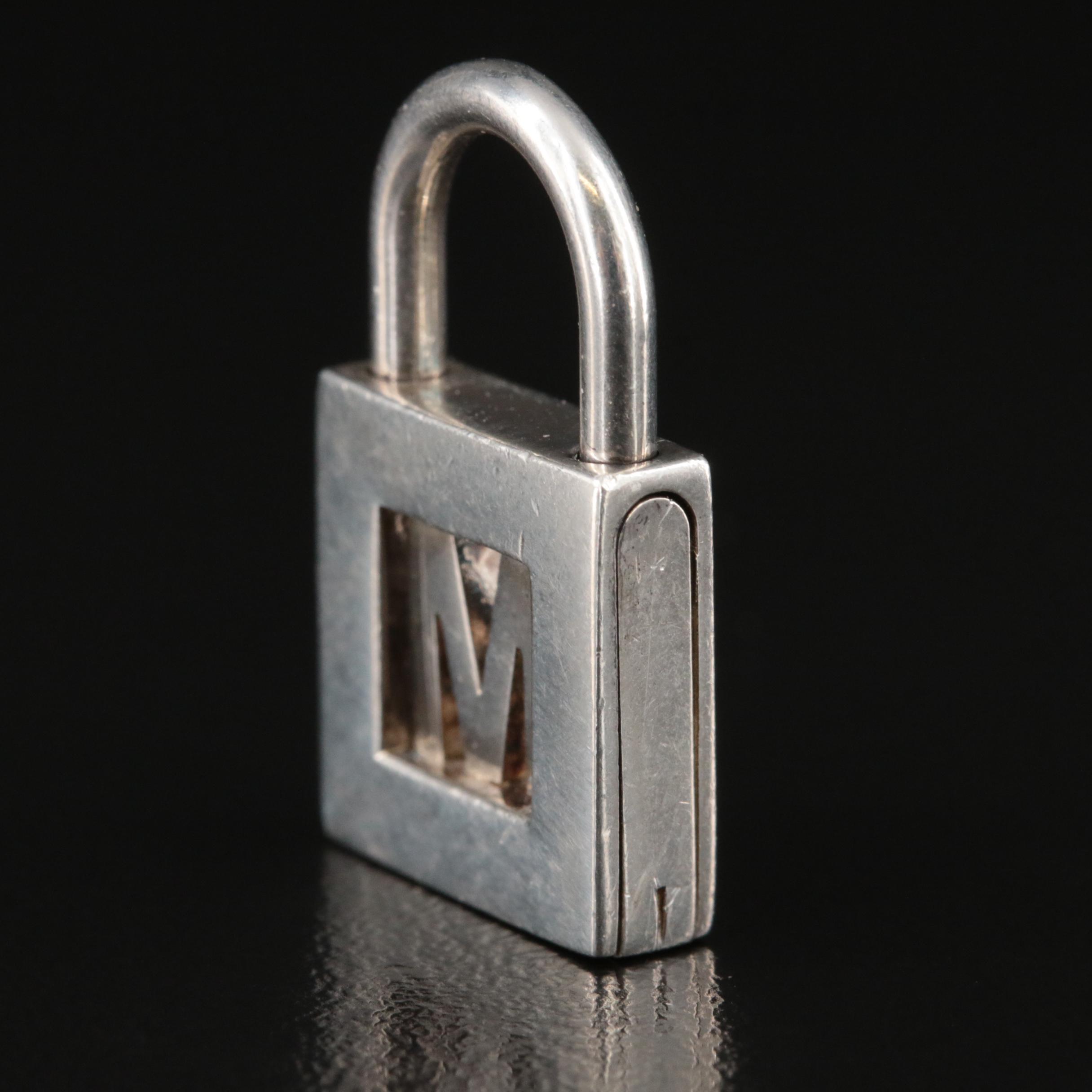 Tiffany & Co. Sterling "M" Padlock Pendant