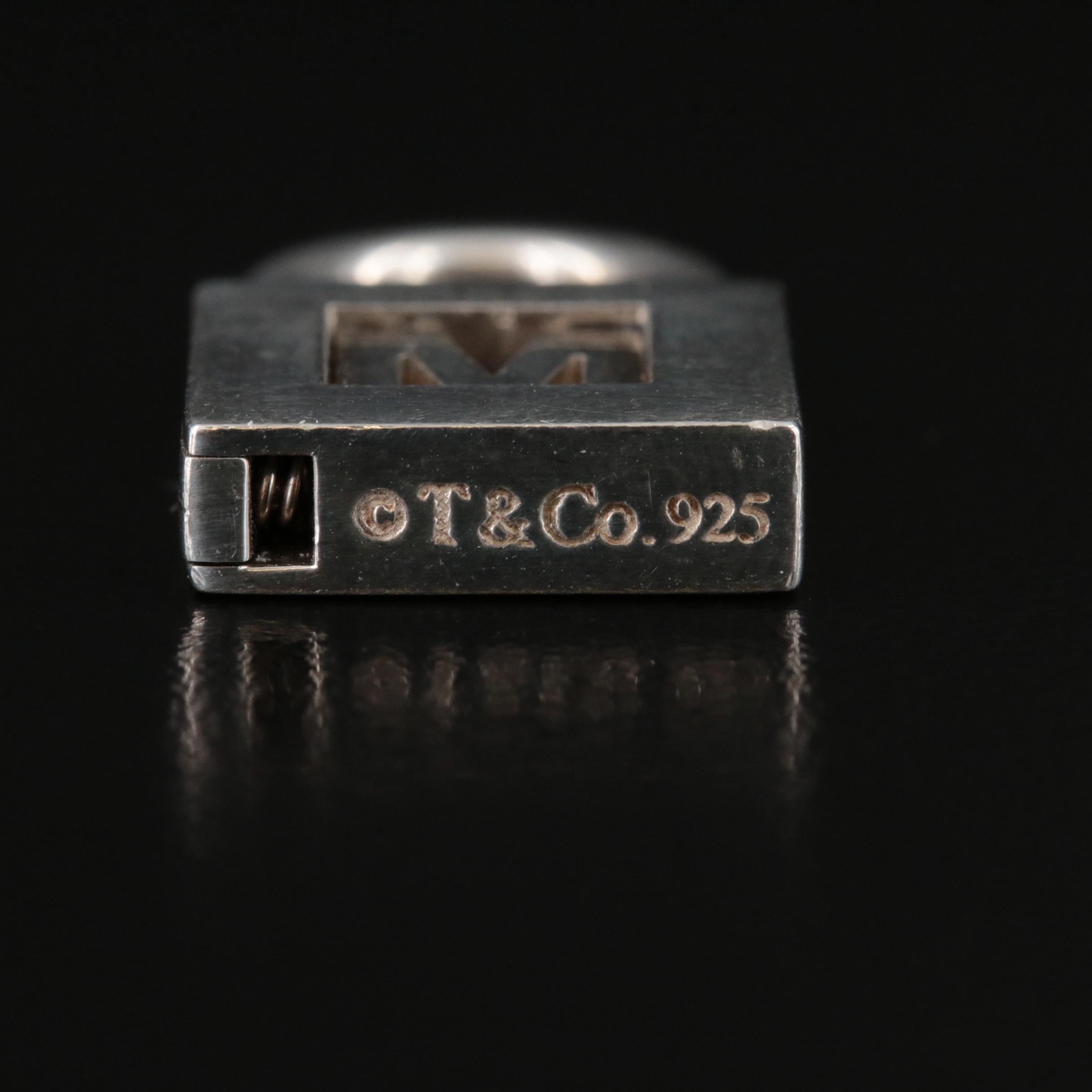 Tiffany & Co. Sterling "M" Padlock Pendant