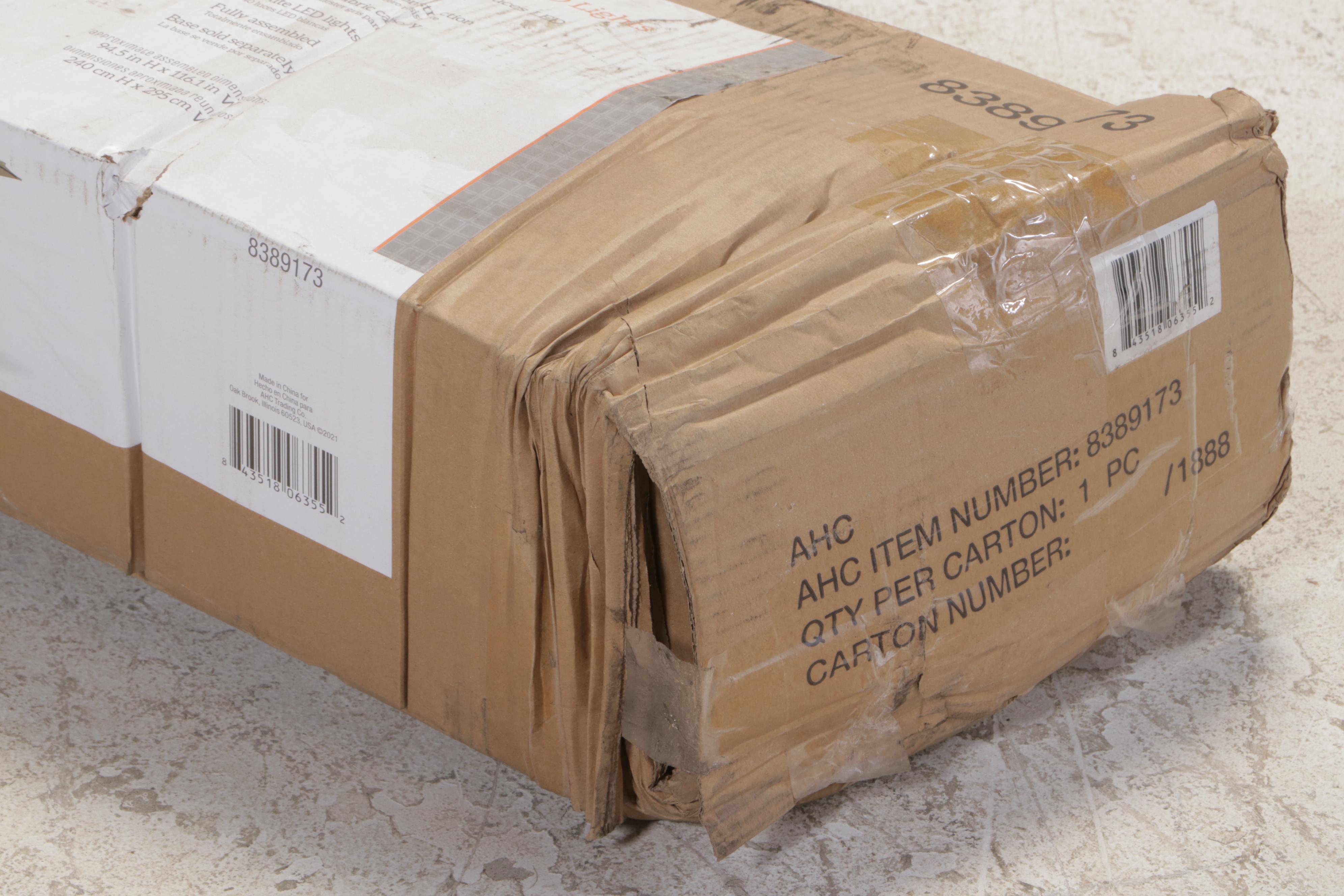 Living Accents 10' Offset Patio Umbrella With LED Lights in Taupe