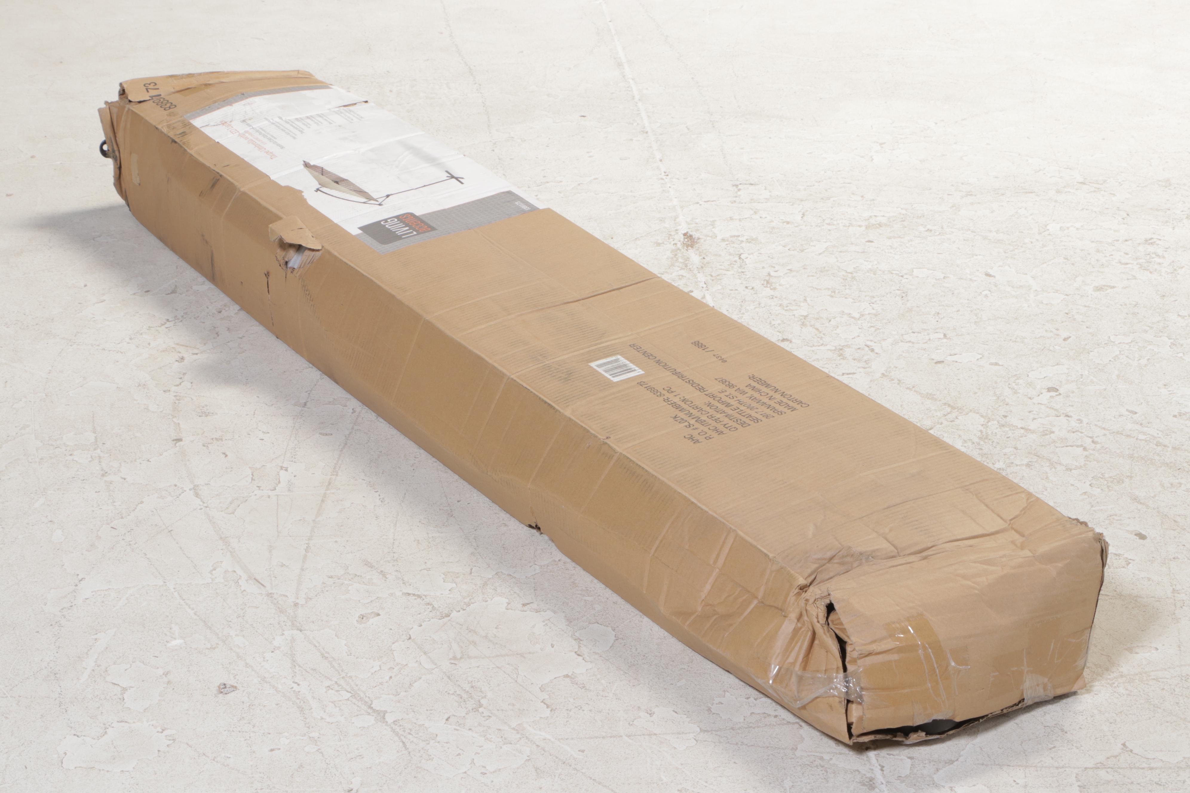 Living Accents 10' Offset Patio Umbrella With LED Lights in Taupe