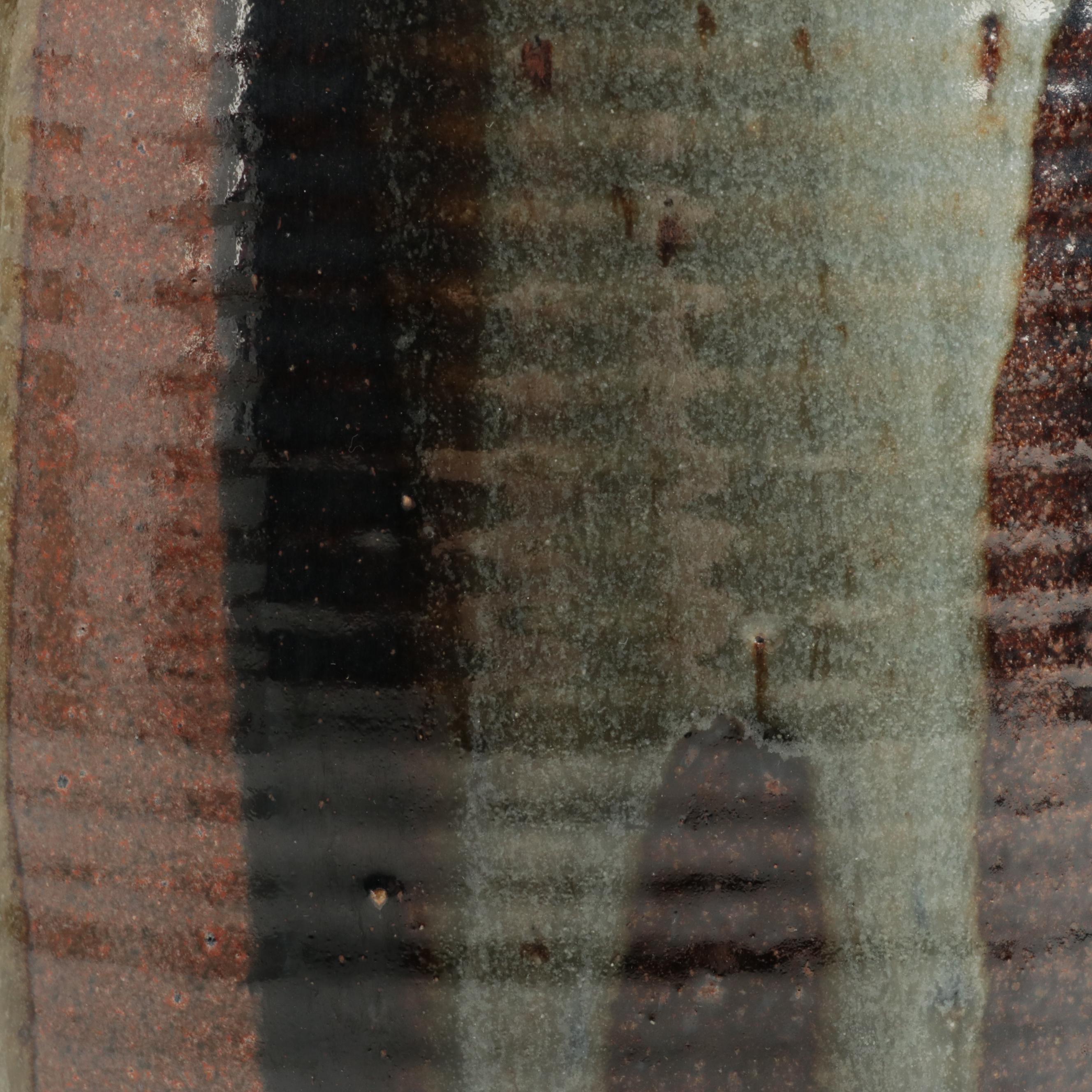 Signed Tim Mather Ceramic Serving Dish with Other Artist Signed Vase