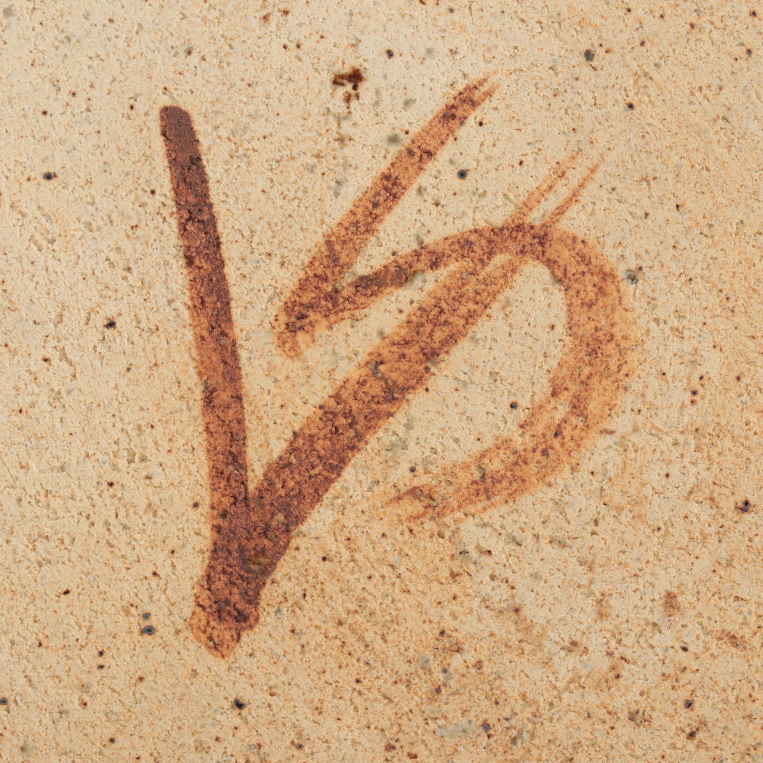 Signed Tim Mather Ceramic Serving Dish with Other Artist Signed Vase