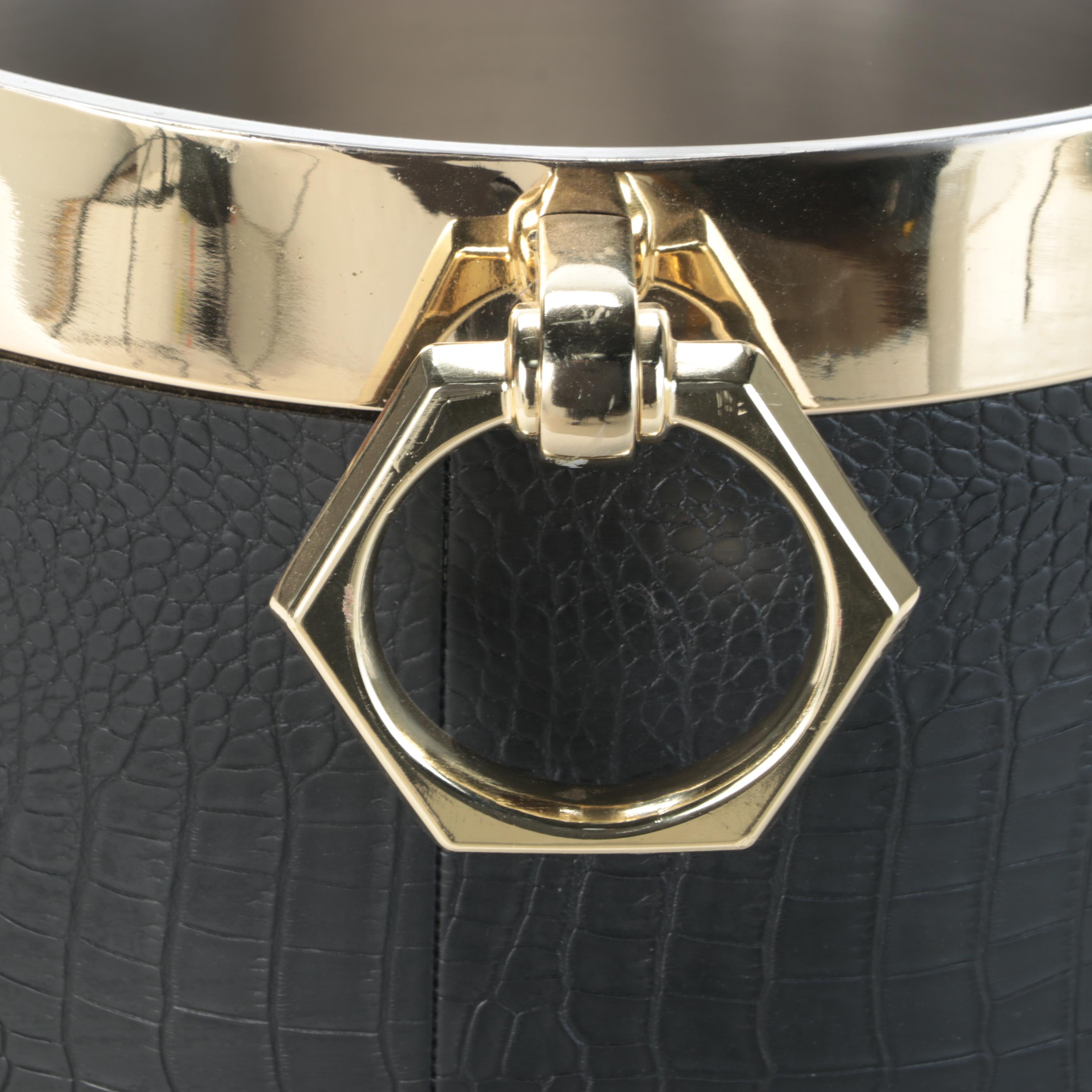 Frontgate Metal and Embossed Leather Beverage Tub