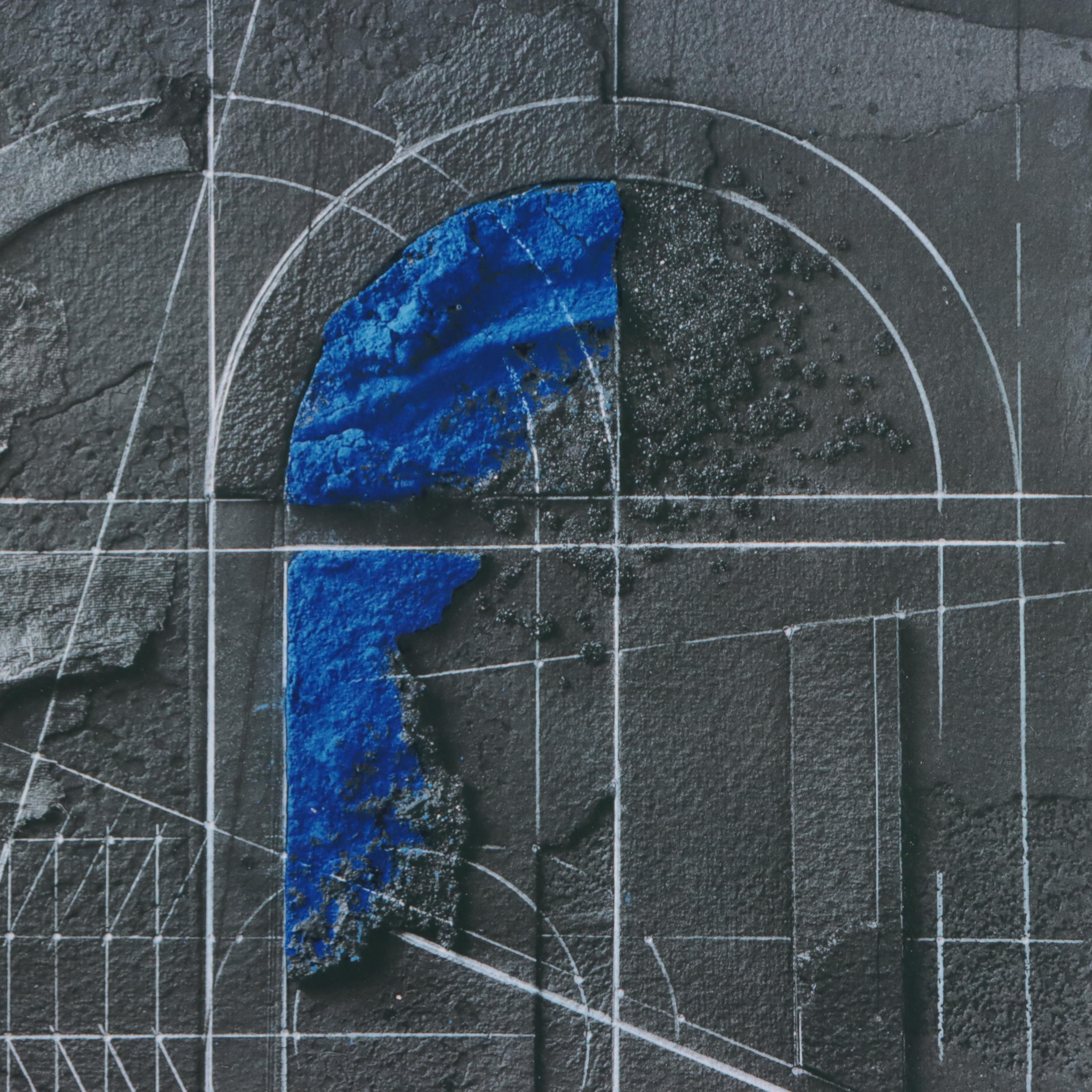 Abstract Embellished Offset Lithograph After Walter Valentini, Late 20th Century